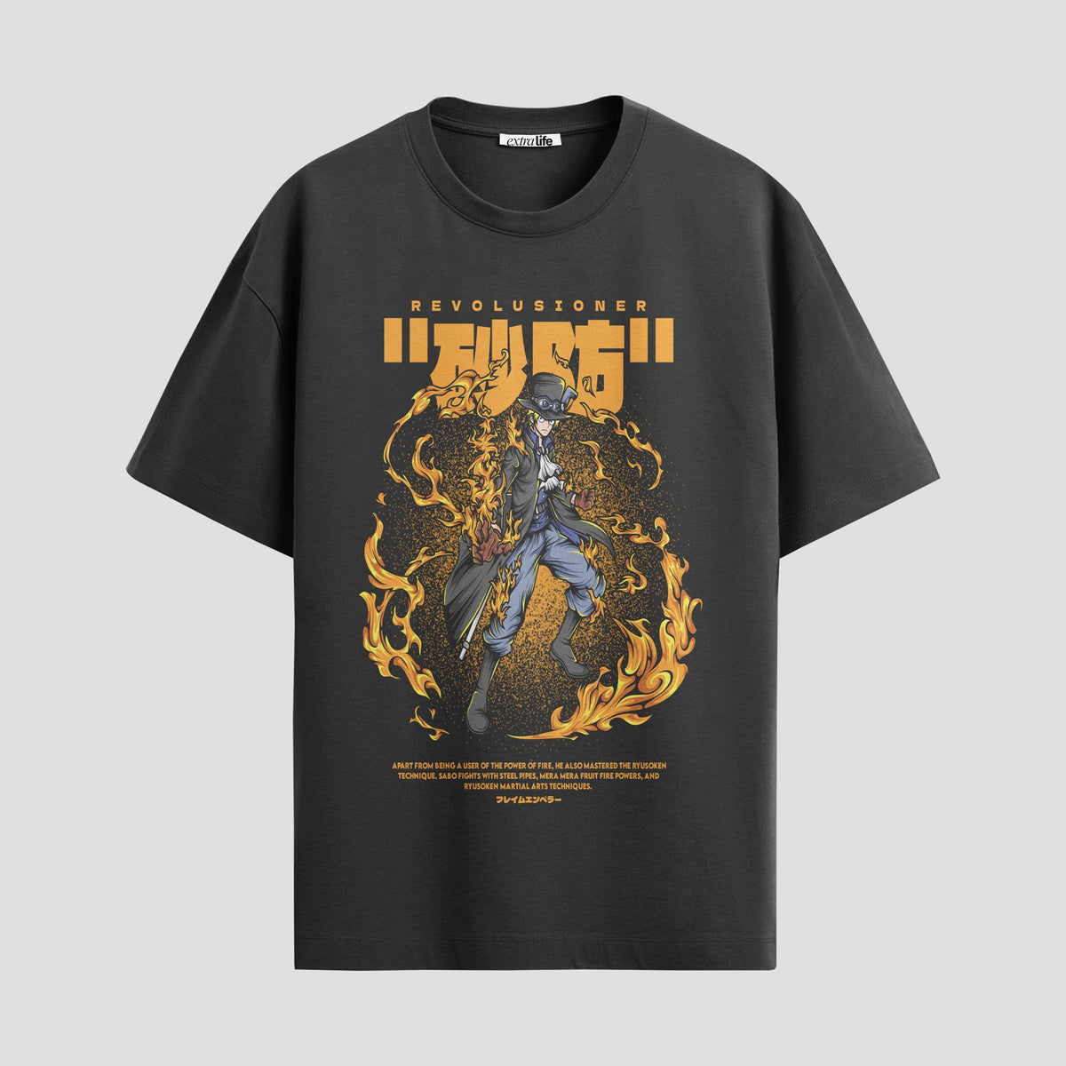 Playera urbana de anime y gaming ExtraLife MX, corte Classic Premium unisex ligero y transpirable en color Deep Black y Pure White, ropa de uso diario para gym y casual.