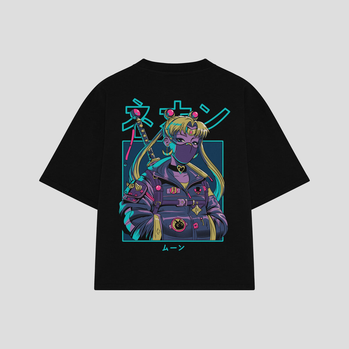Playera streetwear premium de anime y gaming ExtraLife MX, corte oversized drop shoulder ligero y fresco en color Deep Black y Off-White, moda urbana mexicana de culto.