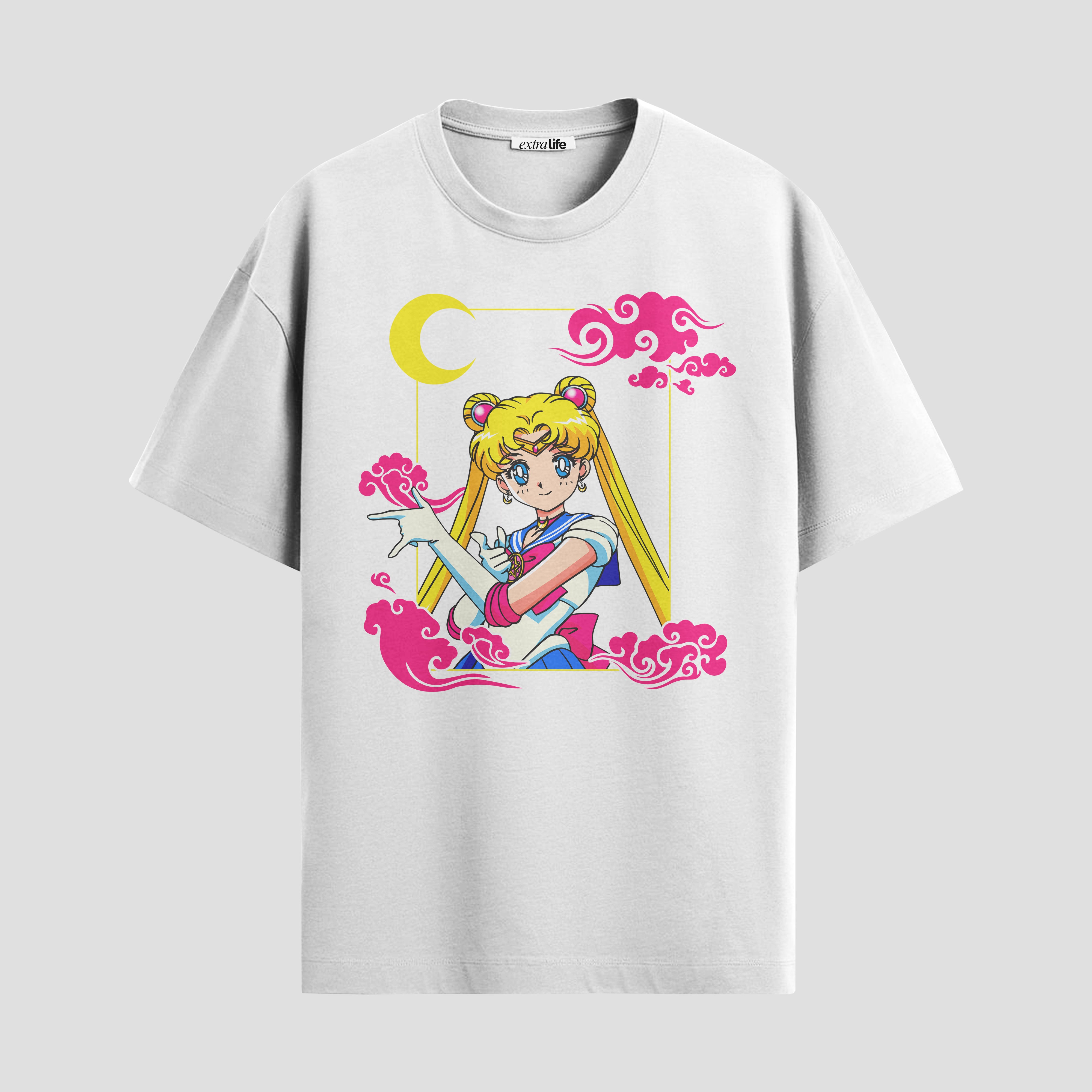 Playera urbana de anime y gaming ExtraLife MX, corte Standard Fit unisex ligero y transpirable en color Deep Black y Pure White, ropa de uso diario para gym y casual.