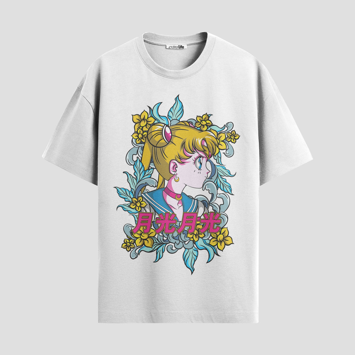Playera urbana de anime y gaming ExtraLife MX, corte Classic Premium unisex ligero y transpirable en color Deep Black y Pure White, ropa de uso diario para gym y casual.
