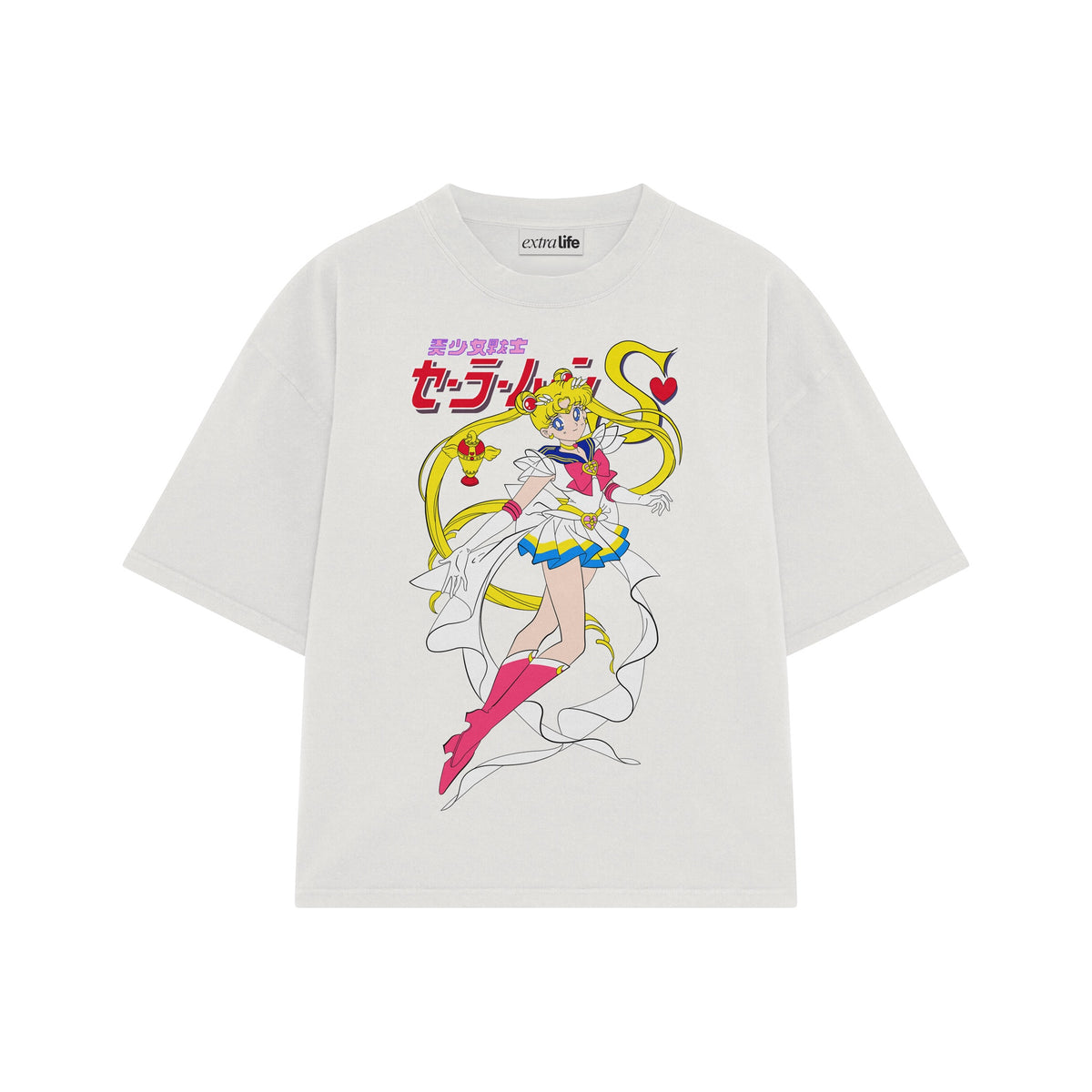 Playera streetwear premium de anime y gaming ExtraLife MX, corte oversized drop shoulder ligero y fresco en color Deep Black y Off-White, moda urbana mexicana de culto.