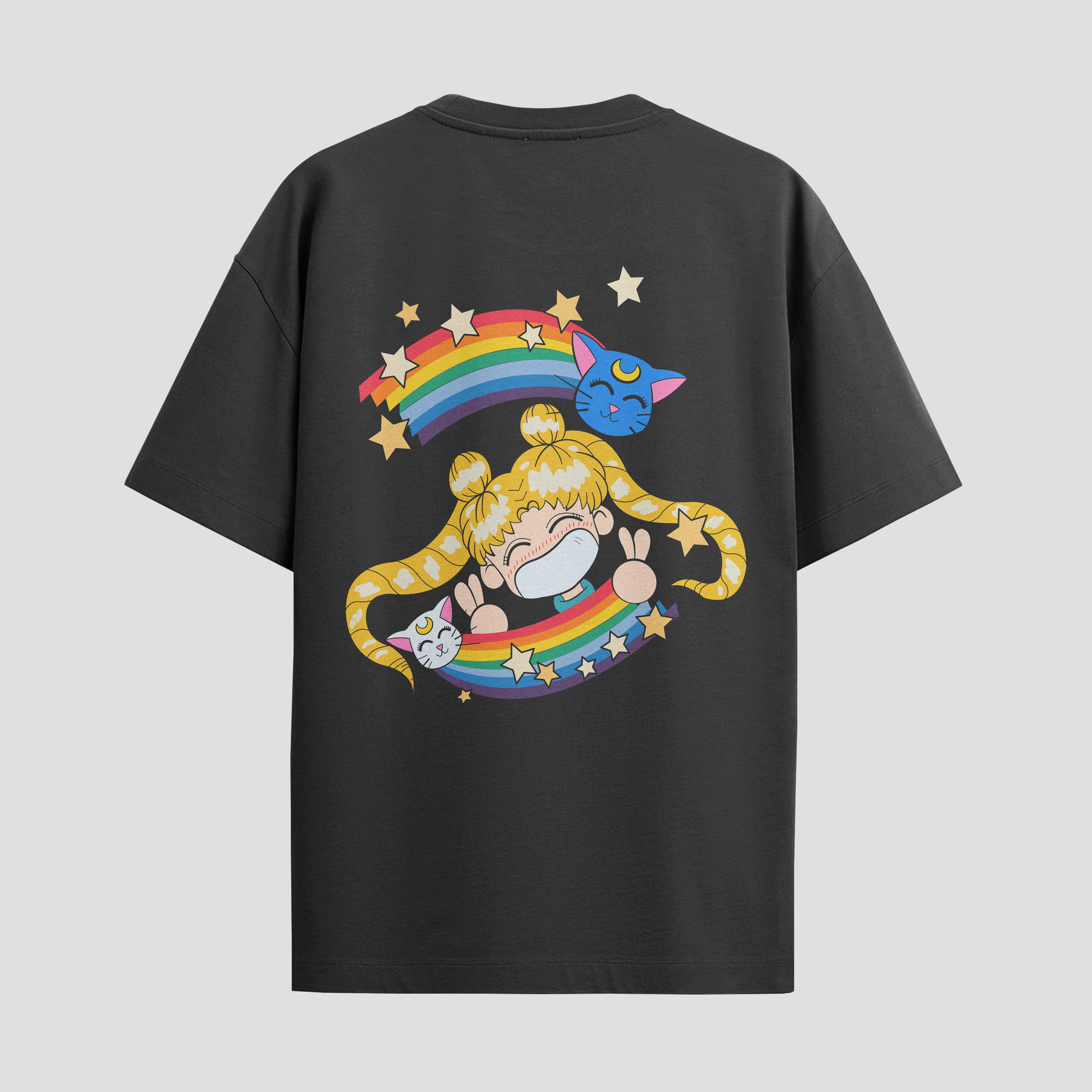 Playera urbana de anime y gaming ExtraLife MX, corte Standard Fit unisex ligero y transpirable en color Deep Black y Pure White, ropa de uso diario para gym y casual.