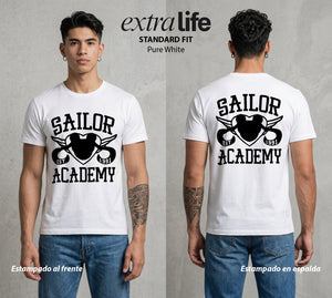 Las Guerreras del Cosmos | La Academia de la Luna #03748 - Playera Standard Fit | Pure White - Foto en modelo