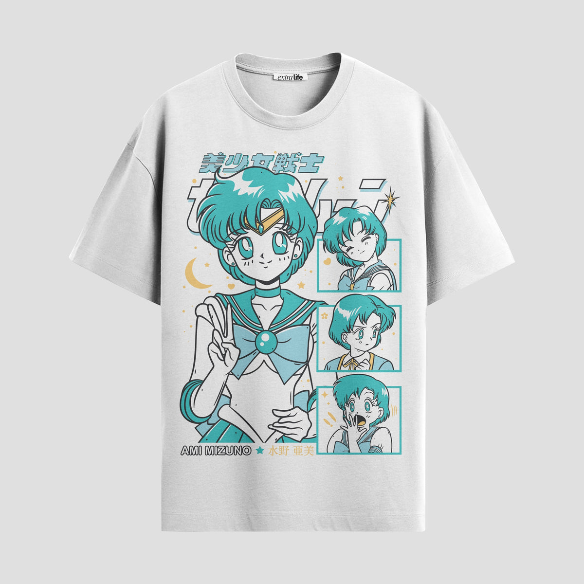Playera urbana de anime y gaming ExtraLife MX, corte Classic Premium unisex ligero y transpirable en color Deep Black y Pure White, ropa de uso diario para gym y casual.