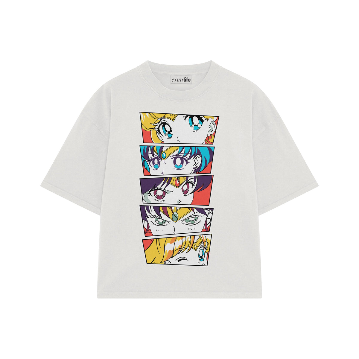 Playera streetwear premium de anime y gaming ExtraLife MX, corte oversized drop shoulder ligero y fresco en color Deep Black y Off-White, moda urbana mexicana de culto.