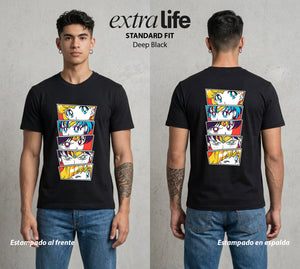 Las Guerreras del Cosmos | El Equipo del Bien #03752 - Playera Standard Fit | Deep Black - Foto en modelo