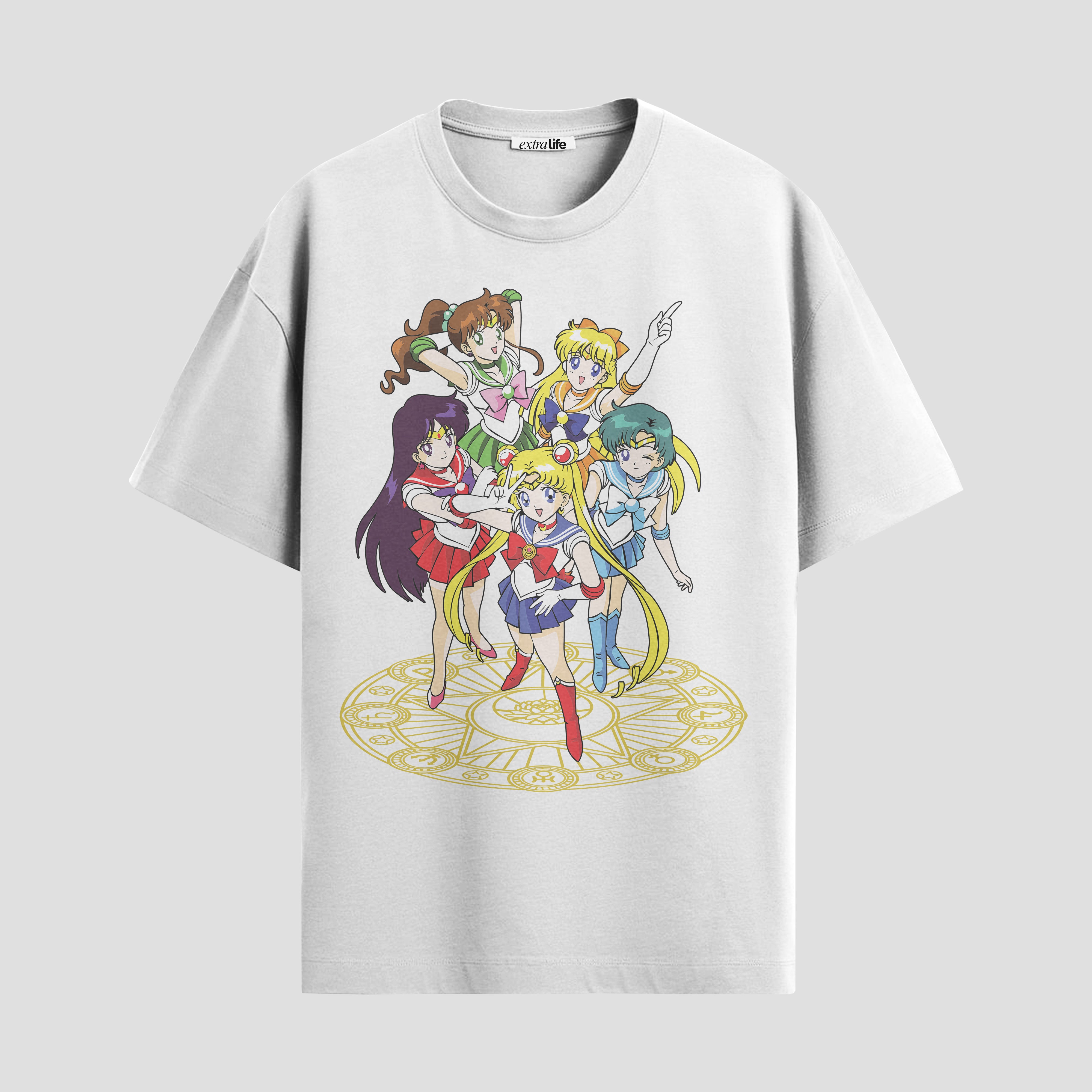 Playera urbana de anime y gaming ExtraLife MX, corte Standard Fit unisex ligero y transpirable en color Deep Black y Pure White, ropa de uso diario para gym y casual.