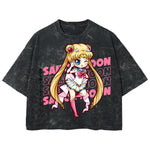 Playera streetwear premium de anime y gaming ExtraLife MX, corte boxy deluxe mineral wash heavyweight en color Acid Wash, moda urbana mexicana de culto.