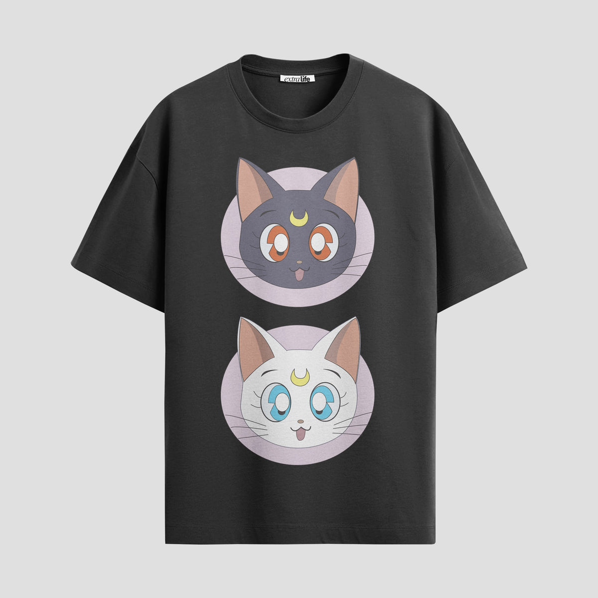 Playera urbana de anime y gaming ExtraLife MX, corte Classic Premium unisex ligero y transpirable en color Deep Black y Pure White, ropa de uso diario para gym y casual.