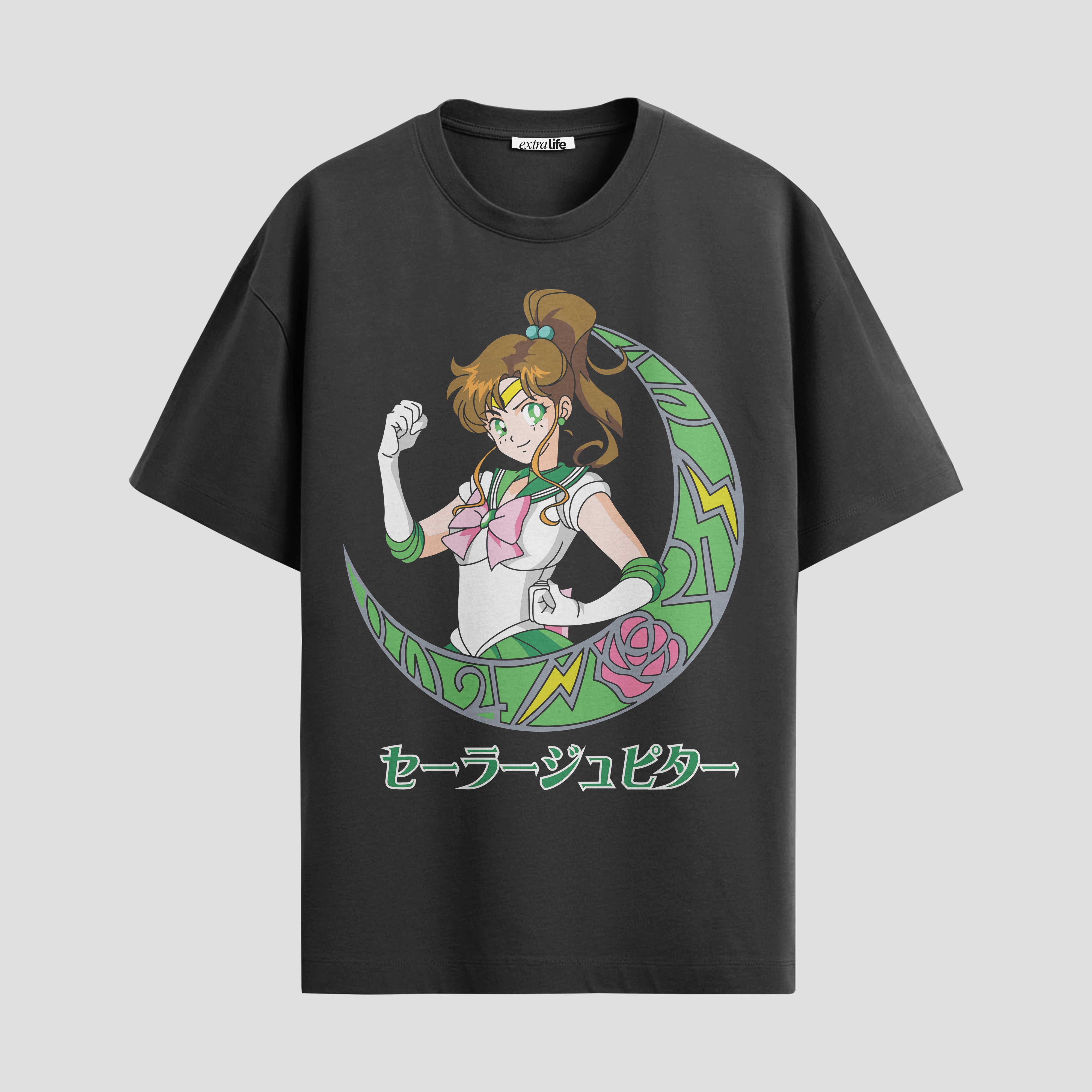 Playera urbana de anime y gaming ExtraLife MX, corte Standard Fit unisex ligero y transpirable en color Deep Black y Pure White, ropa de uso diario para gym y casual.