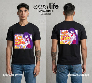 Las Guerreras del Cosmos | El Fuego del Bien #03768 - Playera Standard Fit | Deep Black - Foto en modelo