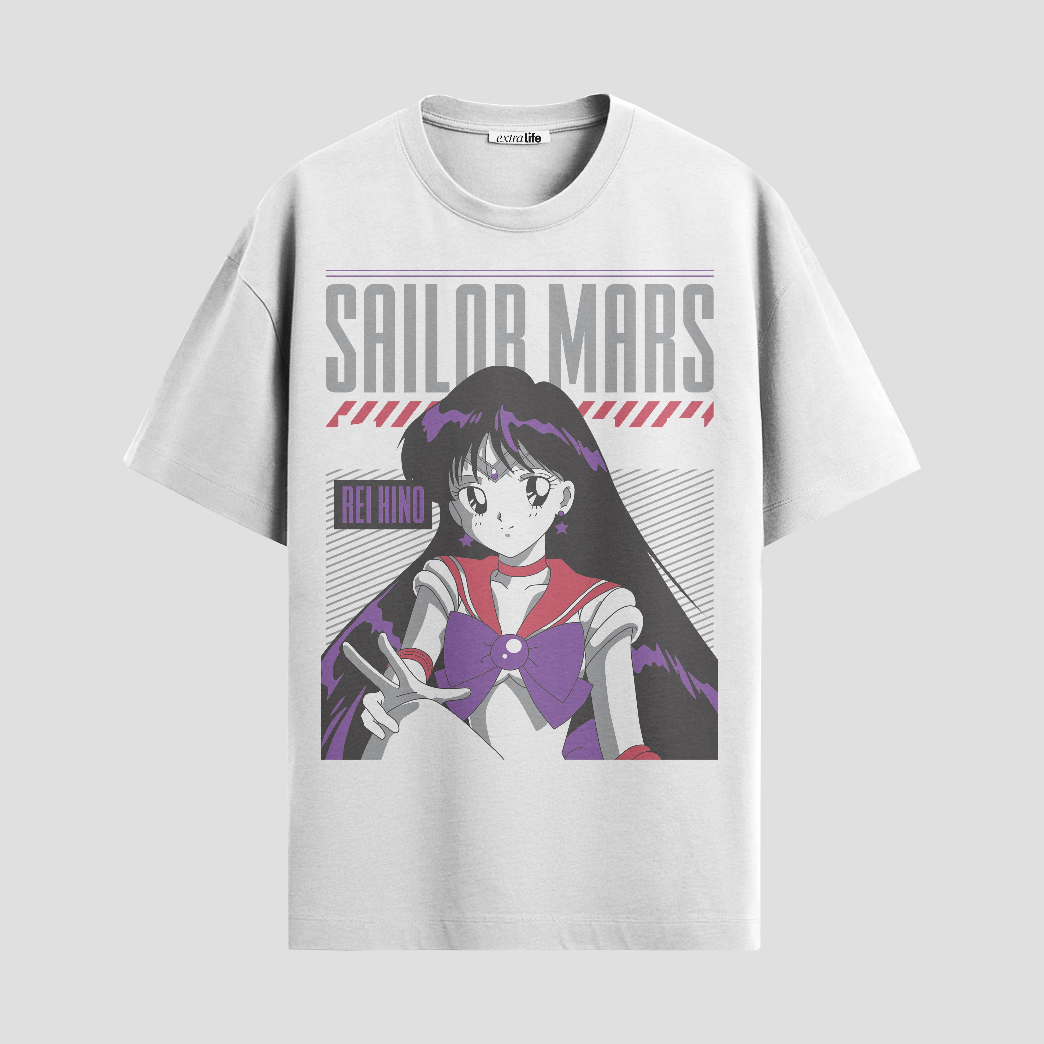 Playera urbana de anime y gaming ExtraLife MX, corte Standard Fit unisex ligero y transpirable en color Deep Black y Pure White, ropa de uso diario para gym y casual.