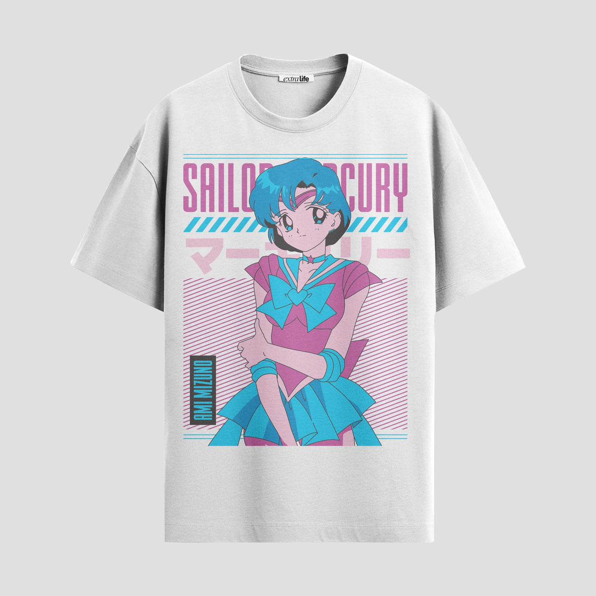Playera urbana de anime y gaming ExtraLife MX, corte Classic Premium unisex ligero y transpirable en color Deep Black y Pure White, ropa de uso diario para gym y casual.