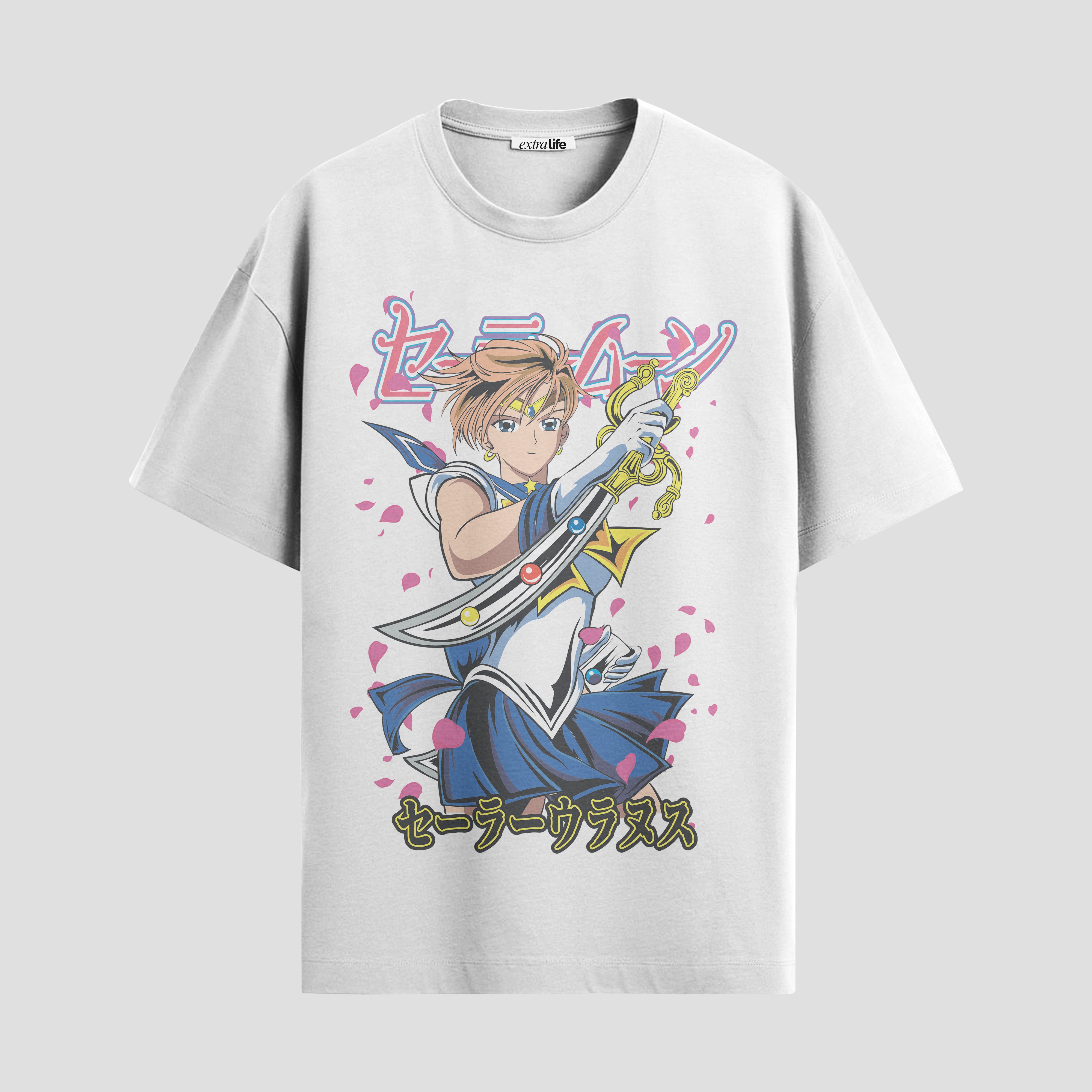 Playera urbana de anime y gaming ExtraLife MX, corte Standard Fit unisex ligero y transpirable en color Deep Black y Pure White, ropa de uso diario para gym y casual.