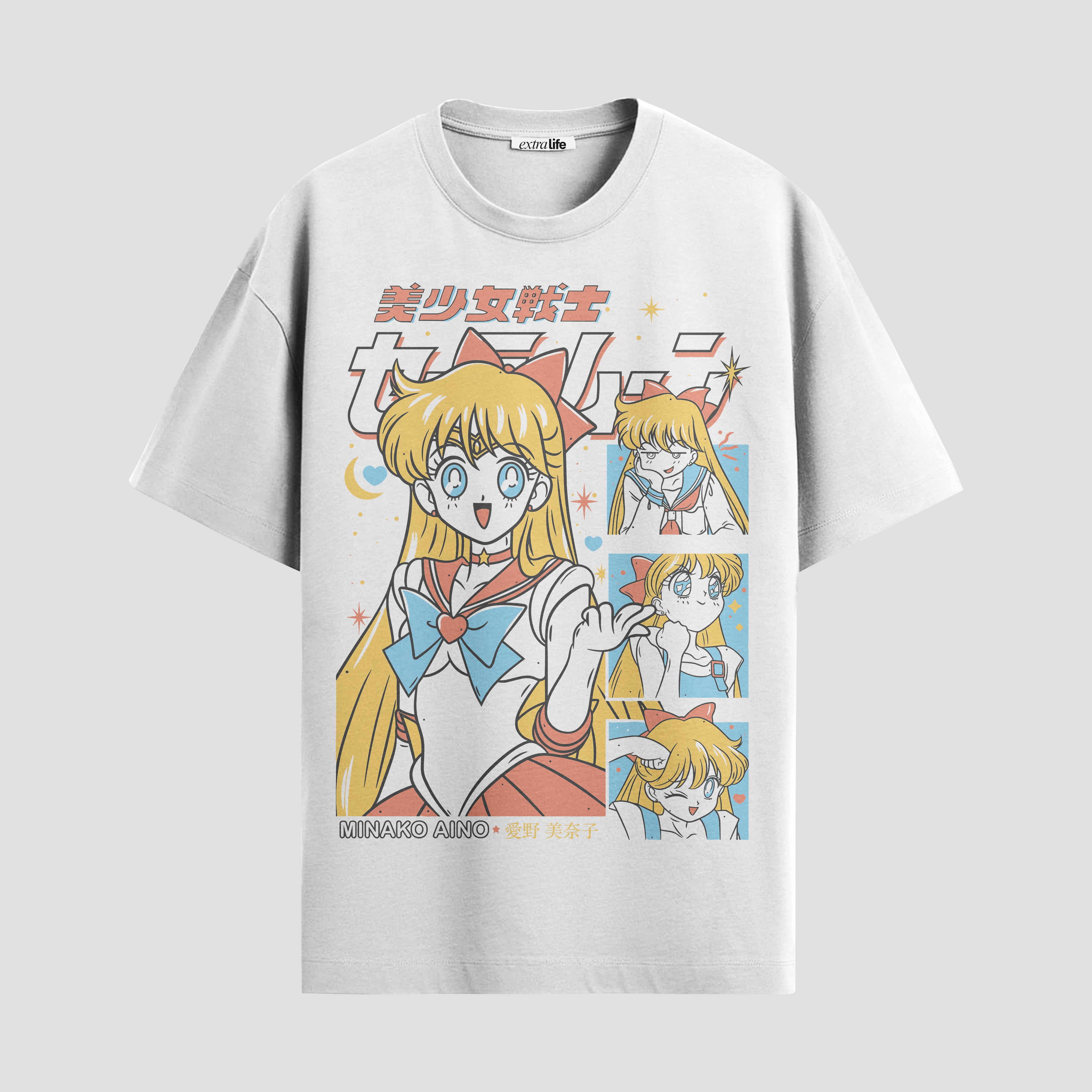 Playera urbana de anime y gaming ExtraLife MX, corte Standard Fit unisex ligero y transpirable en color Deep Black y Pure White, ropa de uso diario para gym y casual.