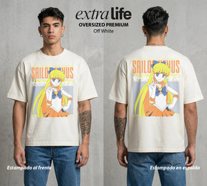 Las Guerreras del Cosmos | La Guerrera de Venus #03778 - Playera Oversized Premium | Off White - Foto en modelo