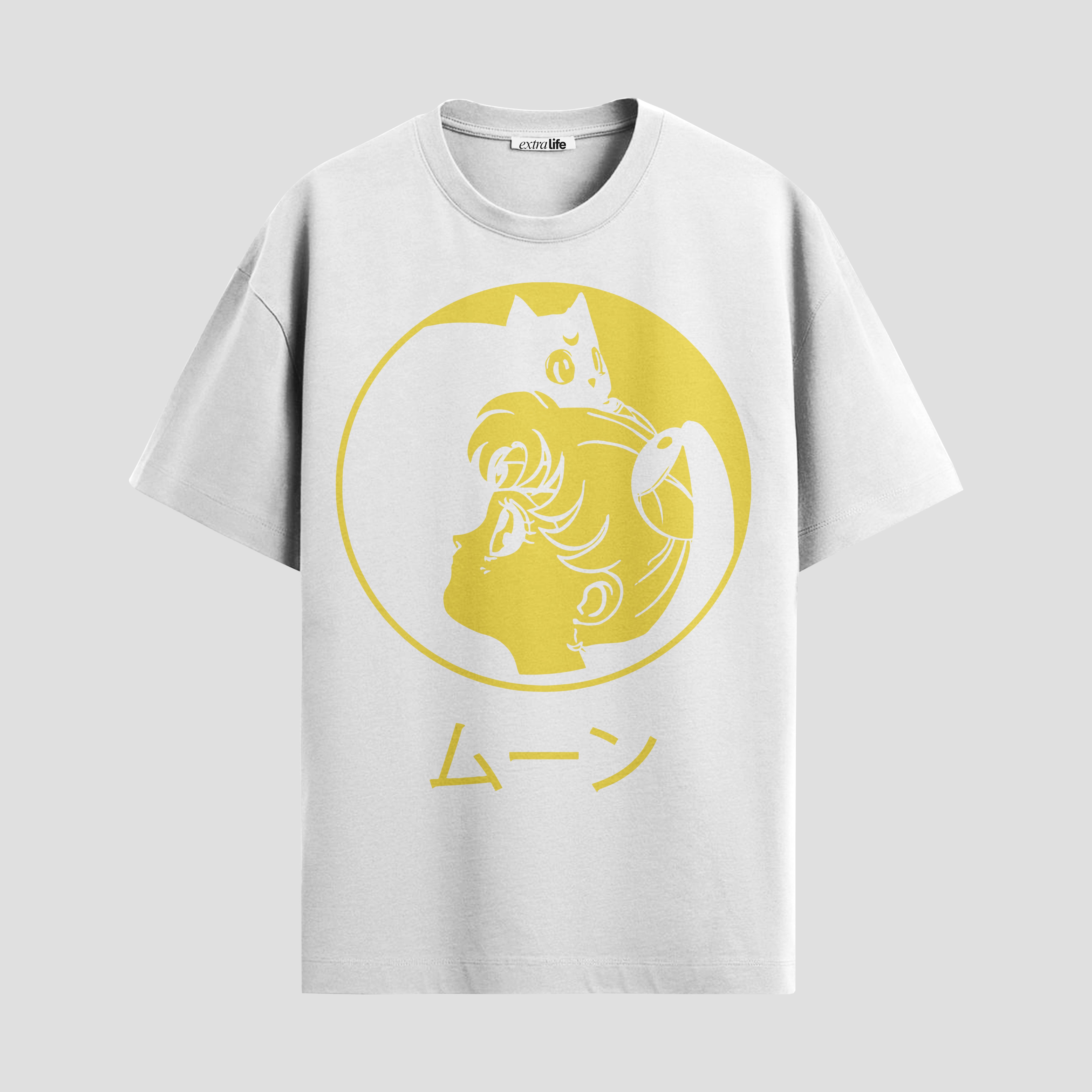 Playera urbana de anime y gaming ExtraLife MX, corte Standard Fit unisex ligero y transpirable en color Deep Black y Pure White, ropa de uso diario para gym y casual.