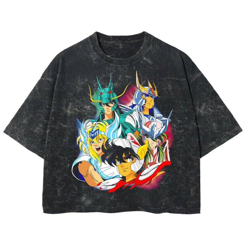 Playera streetwear premium de anime y gaming ExtraLife MX, corte boxy deluxe mineral wash heavyweight en color Acid Wash, moda urbana mexicana de culto.