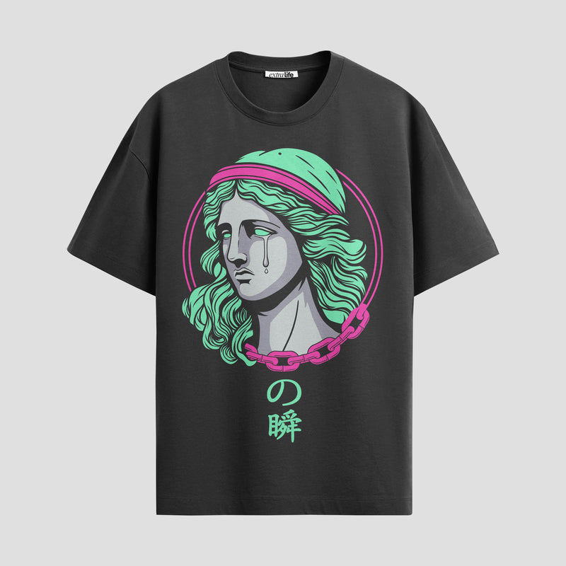Playera urbana de anime y gaming ExtraLife MX, corte Standard Fit unisex ligero y transpirable en color Deep Black y Pure White, ropa de uso diario para gym y casual.