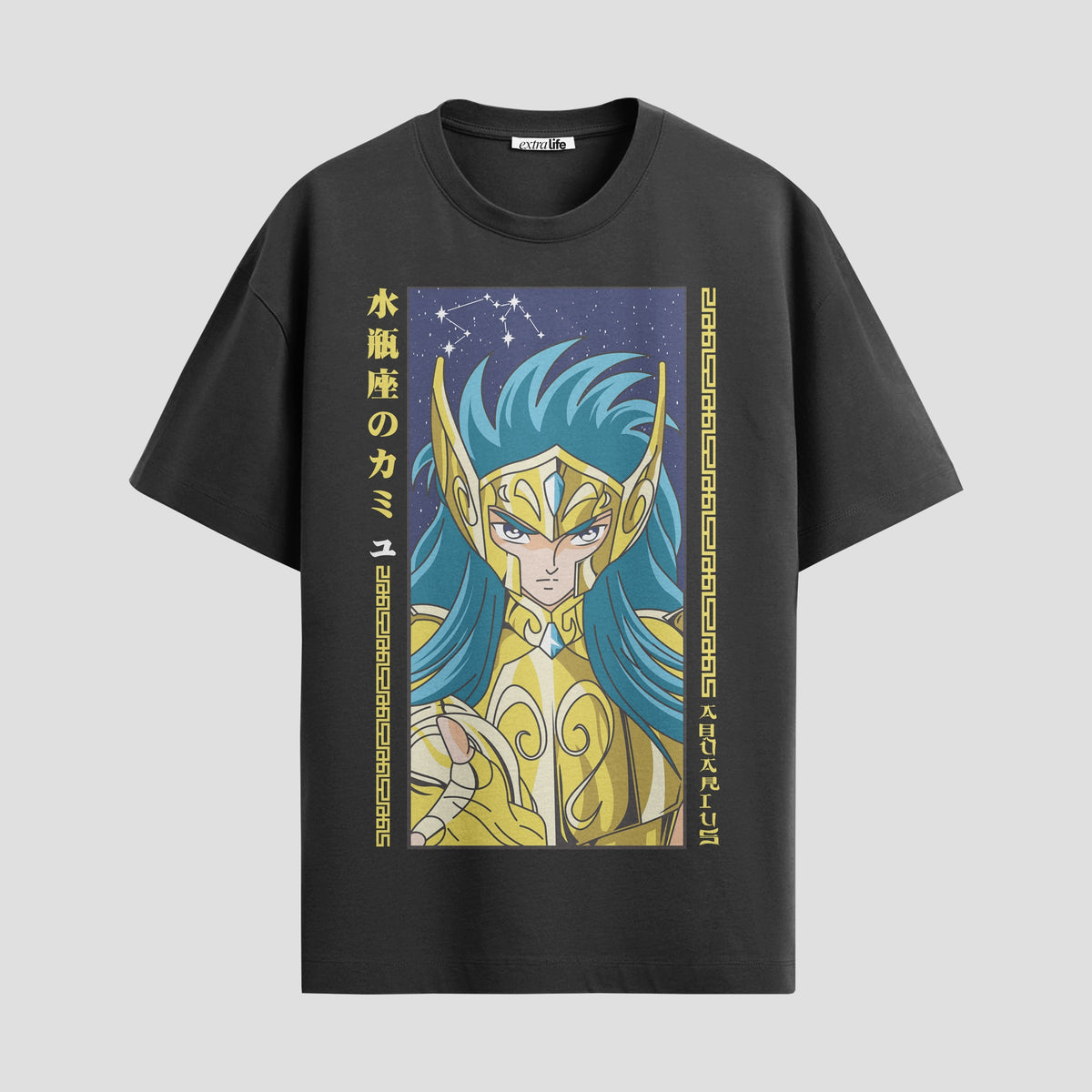 Playera urbana de anime y gaming ExtraLife MX, corte Classic Premium unisex ligero y transpirable en color Deep Black y Pure White, ropa de uso diario para gym y casual.