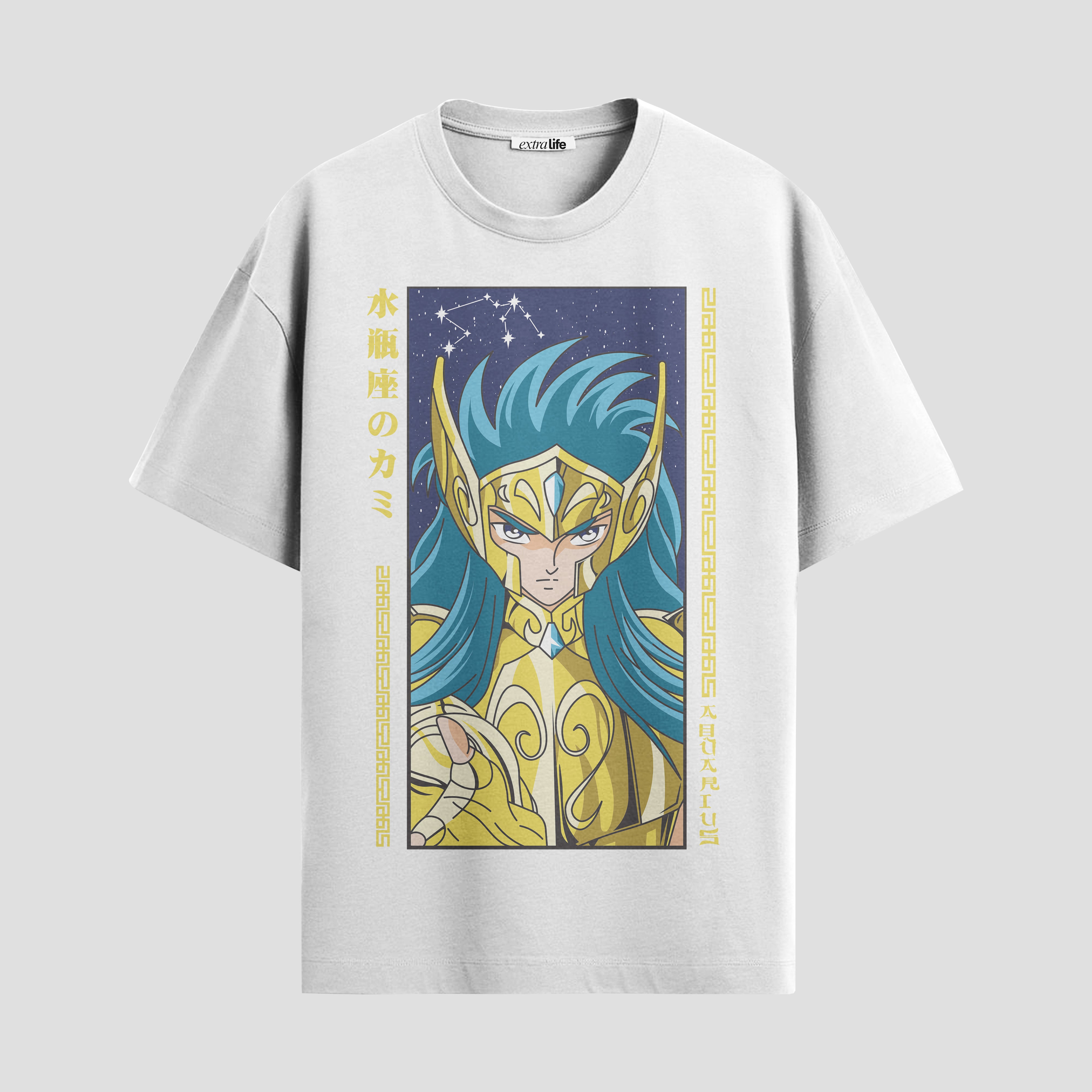 Playera urbana de anime y gaming ExtraLife MX, corte Standard Fit unisex ligero y transpirable en color Deep Black y Pure White, ropa de uso diario para gym y casual.