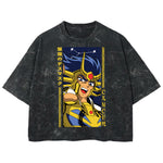 Playera streetwear premium de anime y gaming ExtraLife MX, corte boxy deluxe mineral wash heavyweight en color Acid Wash, moda urbana mexicana de culto.