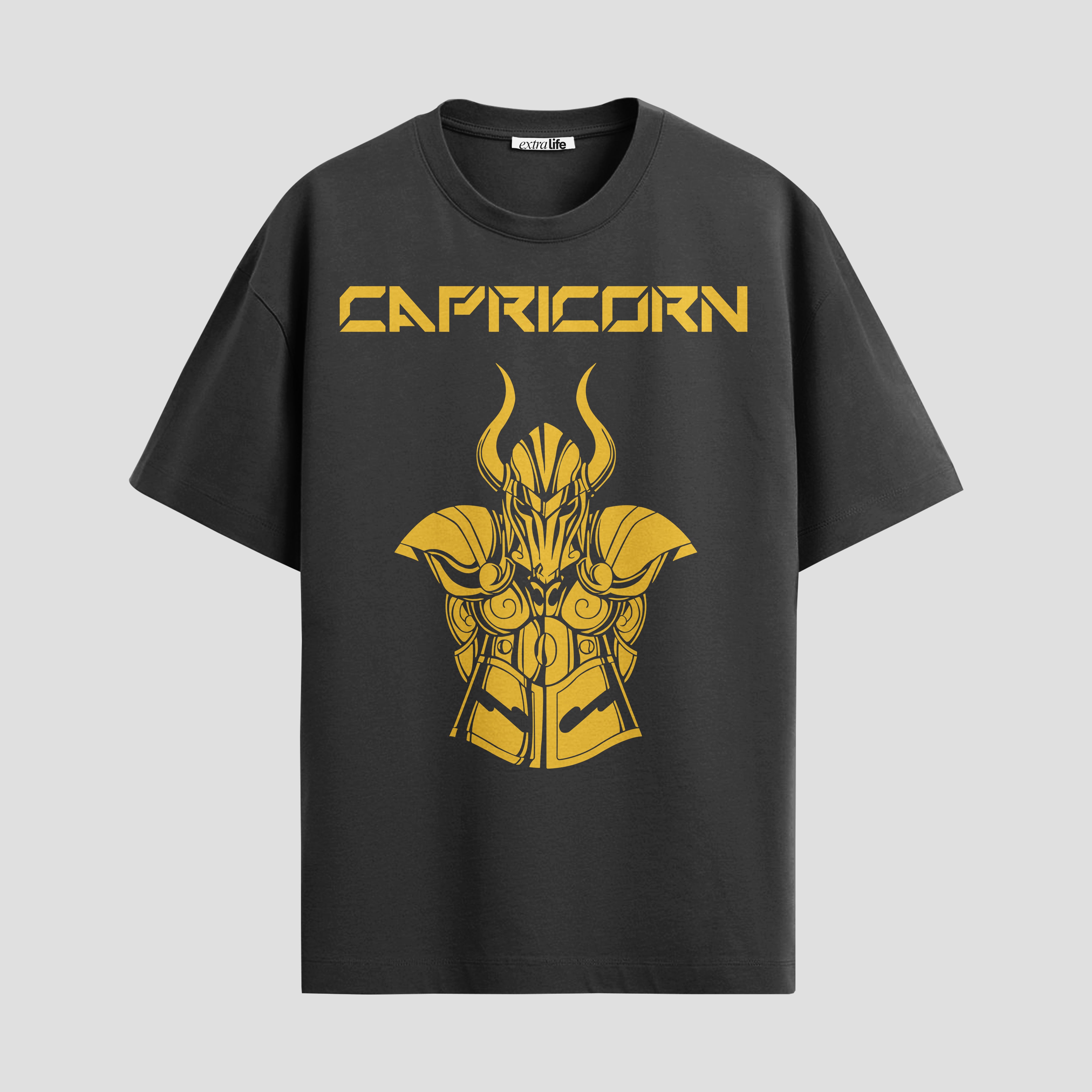 Playera urbana de anime y gaming ExtraLife MX, corte Standard Fit unisex ligero y transpirable en color Deep Black y Pure White, ropa de uso diario para gym y casual.