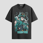 Playera urbana de anime y gaming ExtraLife MX, corte Standard Fit unisex ligero y transpirable en color Deep Black y Pure White, ropa de uso diario para gym y casual.