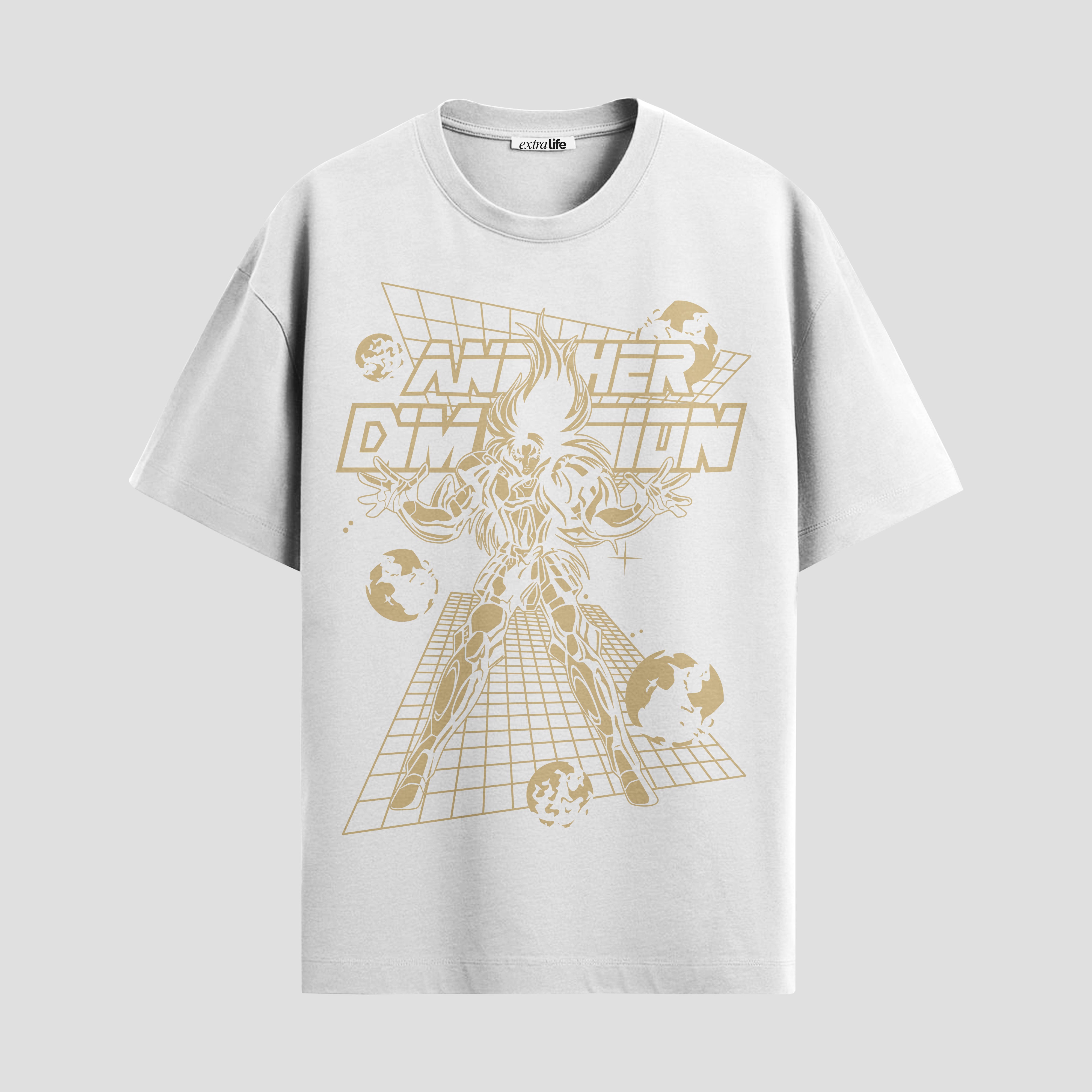 Playera urbana de anime y gaming ExtraLife MX, corte Standard Fit unisex ligero y transpirable en color Deep Black y Pure White, ropa de uso diario para gym y casual.