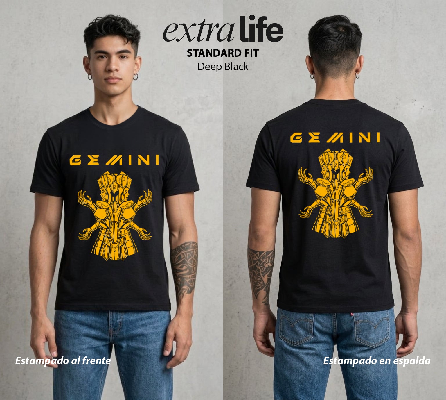 Los Caballeros del Cosmos | El Pegaso del Bien #03819 - Playera Standard Fit | Deep Black - Foto en modelo