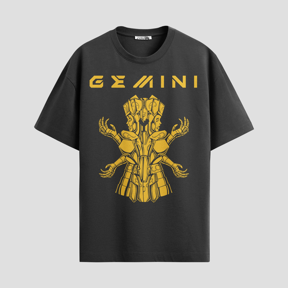 Playera urbana de anime y gaming ExtraLife MX, corte Classic Premium unisex ligero y transpirable en color Deep Black y Pure White, ropa de uso diario para gym y casual.