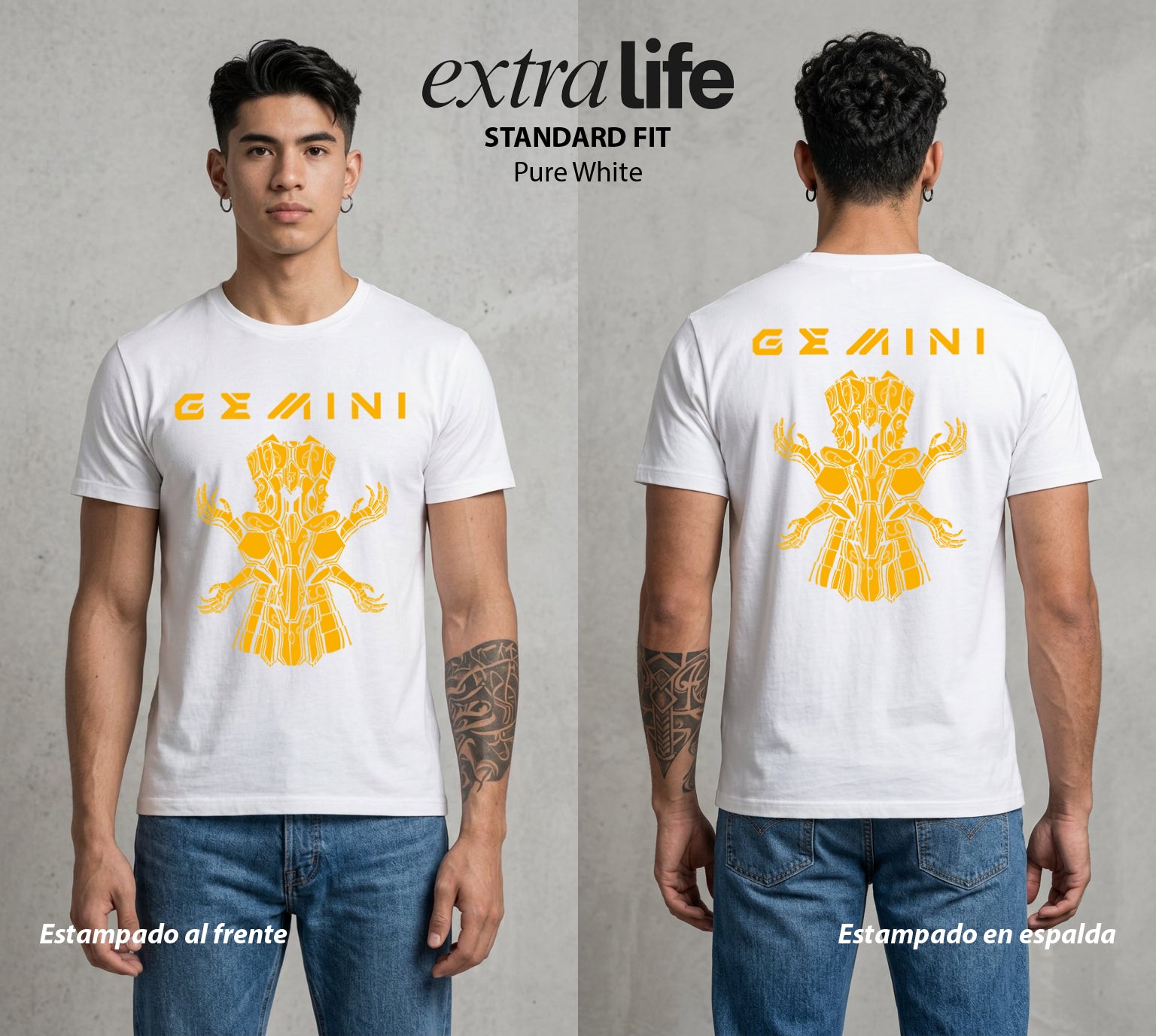 Los Caballeros del Cosmos | El Pegaso del Bien #03819 - Playera Standard Fit | Pure White - Foto en modelo