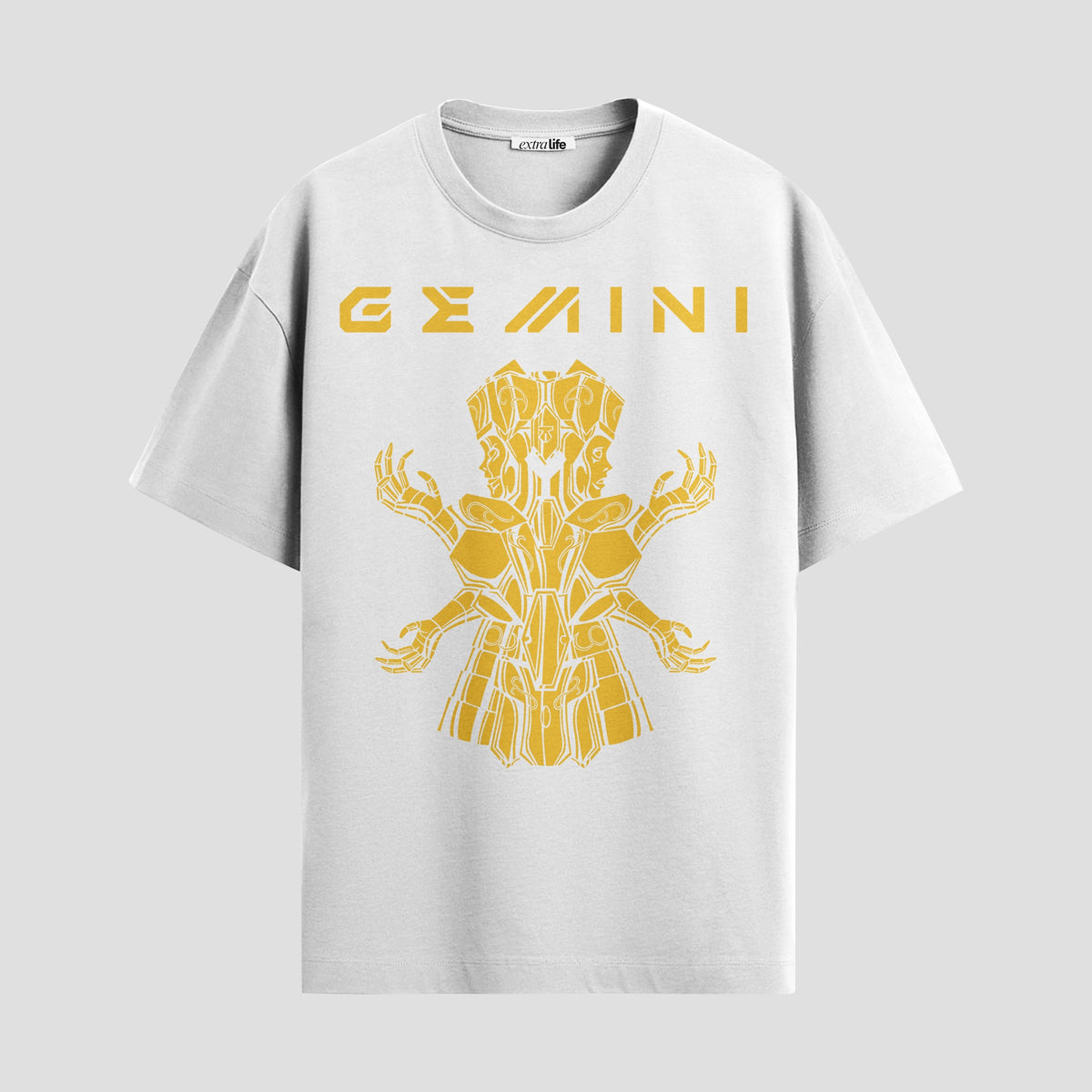 Playera urbana de anime y gaming ExtraLife MX, corte Classic Premium unisex ligero y transpirable en color Deep Black y Pure White, ropa de uso diario para gym y casual.