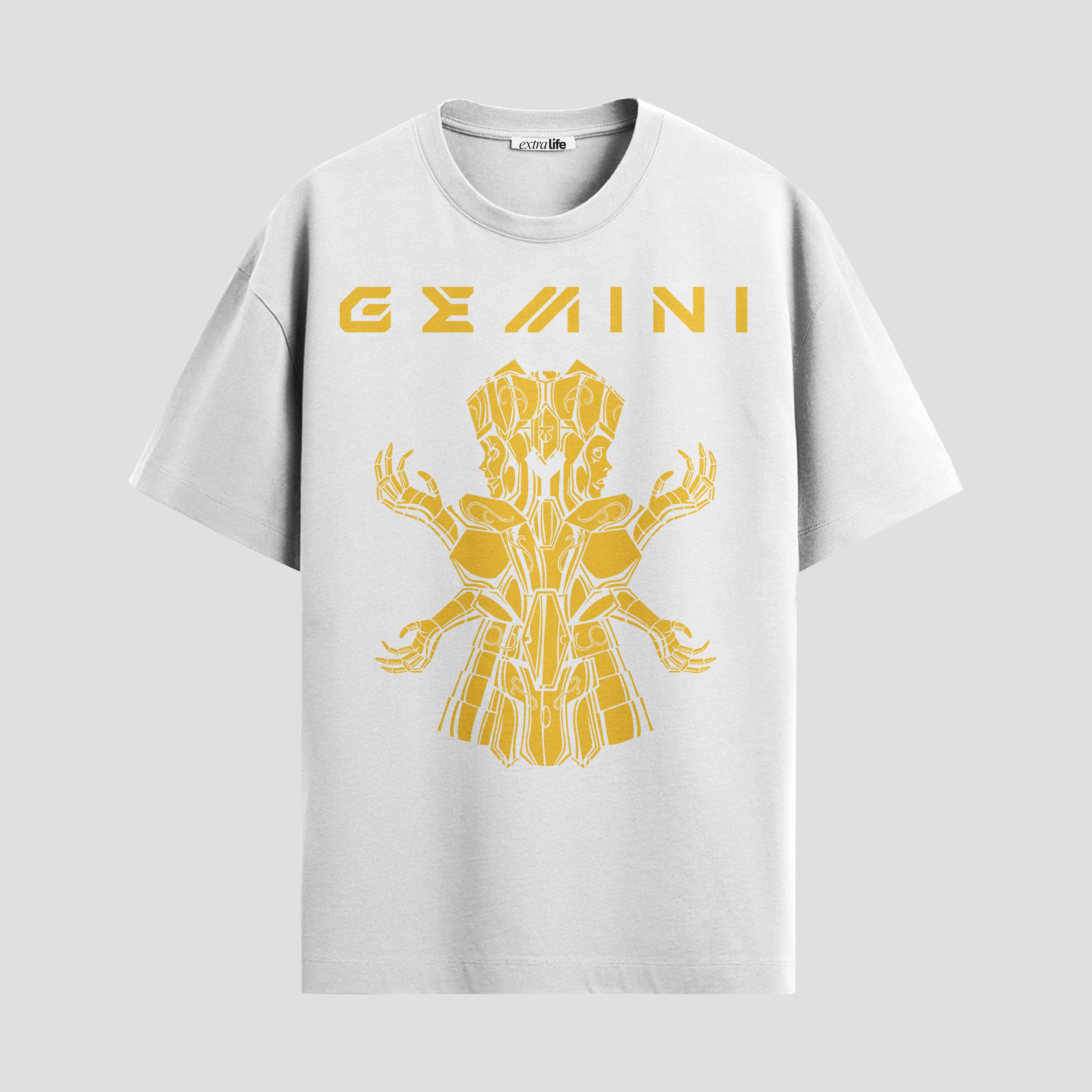 Playera urbana de anime y gaming ExtraLife MX, corte Standard Fit unisex ligero y transpirable en color Deep Black y Pure White, ropa de uso diario para gym y casual.