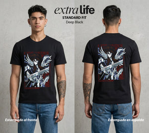 Los Caballeros del Cosmos | El Pegaso del Bien #03822 - Playera Standard Fit | Deep Black - Foto en modelo