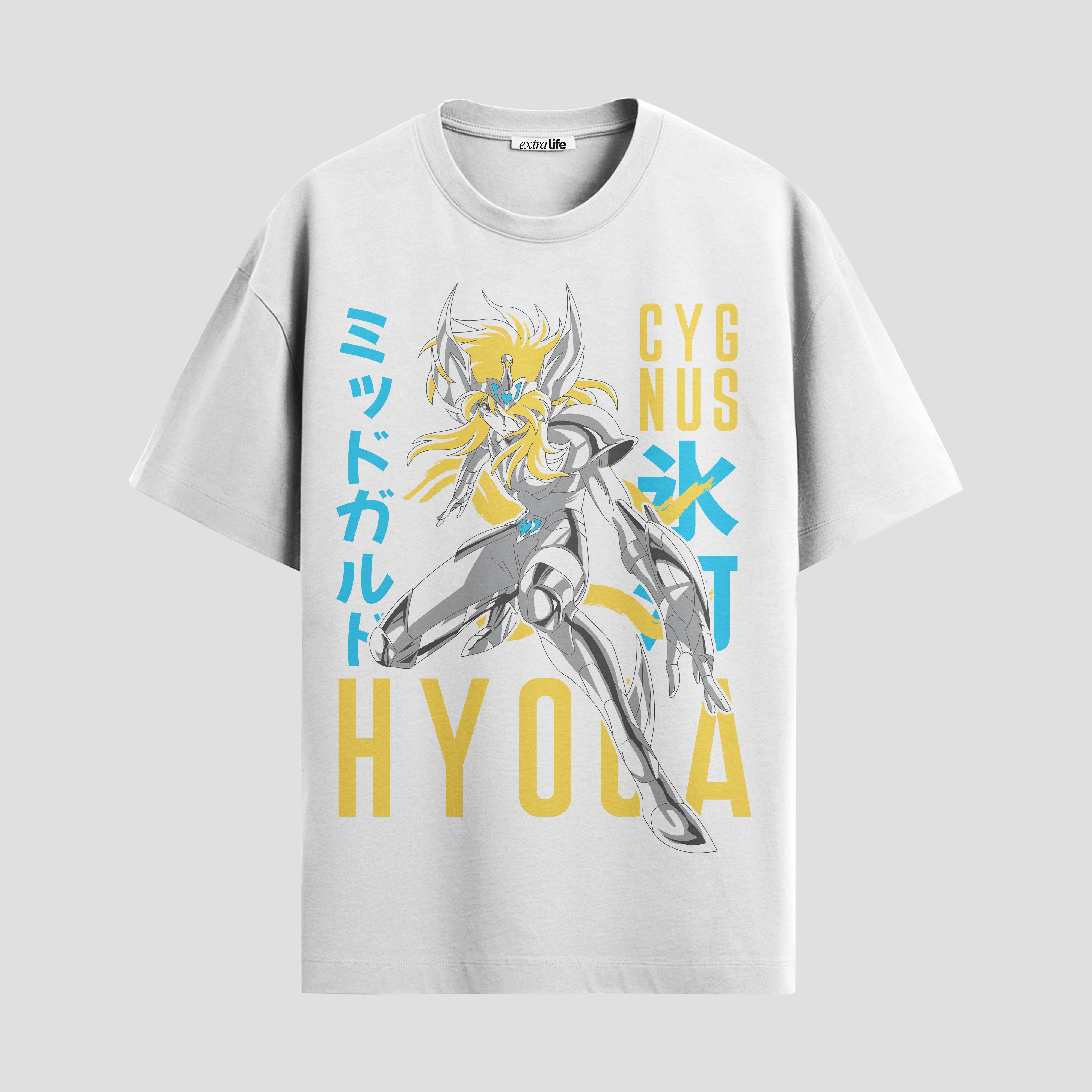 Playera urbana de anime y gaming ExtraLife MX, corte Standard Fit unisex ligero y transpirable en color Deep Black y Pure White, ropa de uso diario para gym y casual.