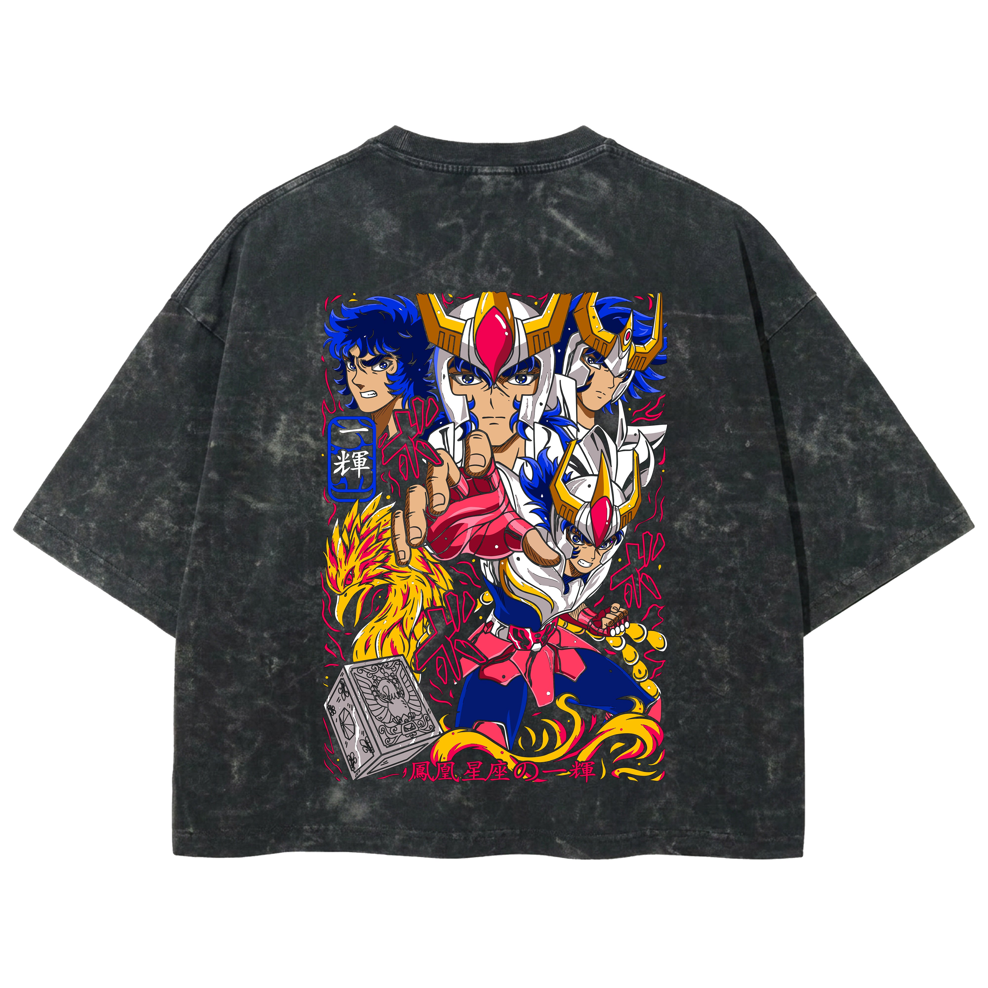 Playera streetwear premium de anime y gaming ExtraLife MX, corte boxy deluxe mineral wash heavyweight en color Acid Wash, moda urbana mexicana de culto.