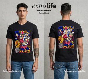 Los Caballeros del Cosmos | El Fenix del Renacimiento #03827 - Playera Standard Fit | Deep Black - Foto en modelo