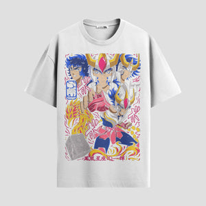 Playera urbana de anime y gaming ExtraLife MX, corte Standard Fit unisex ligero y transpirable en color Deep Black y Pure White, ropa de uso diario para gym y casual.
