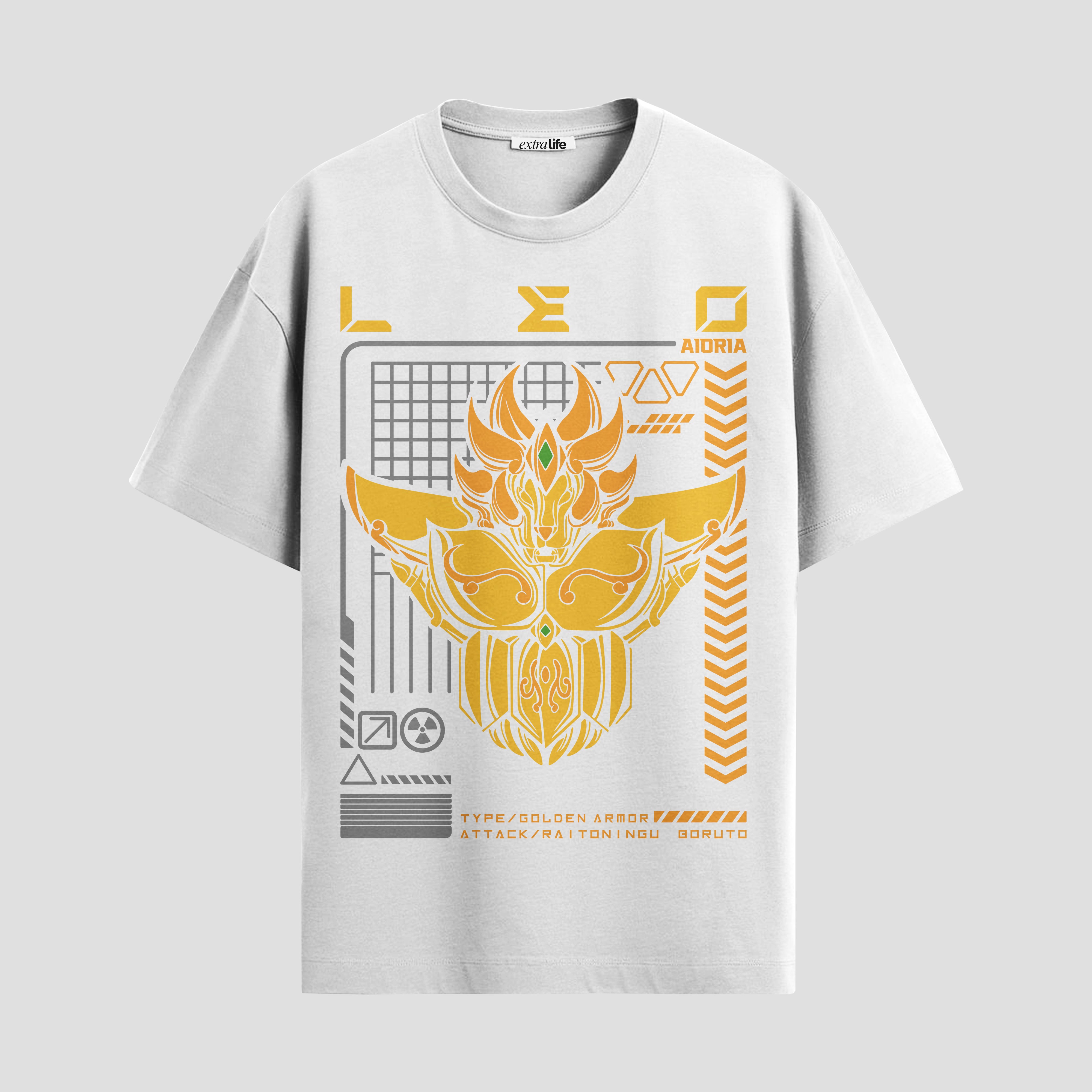 Playera urbana de anime y gaming ExtraLife MX, corte Standard Fit unisex ligero y transpirable en color Deep Black y Pure White, ropa de uso diario para gym y casual.