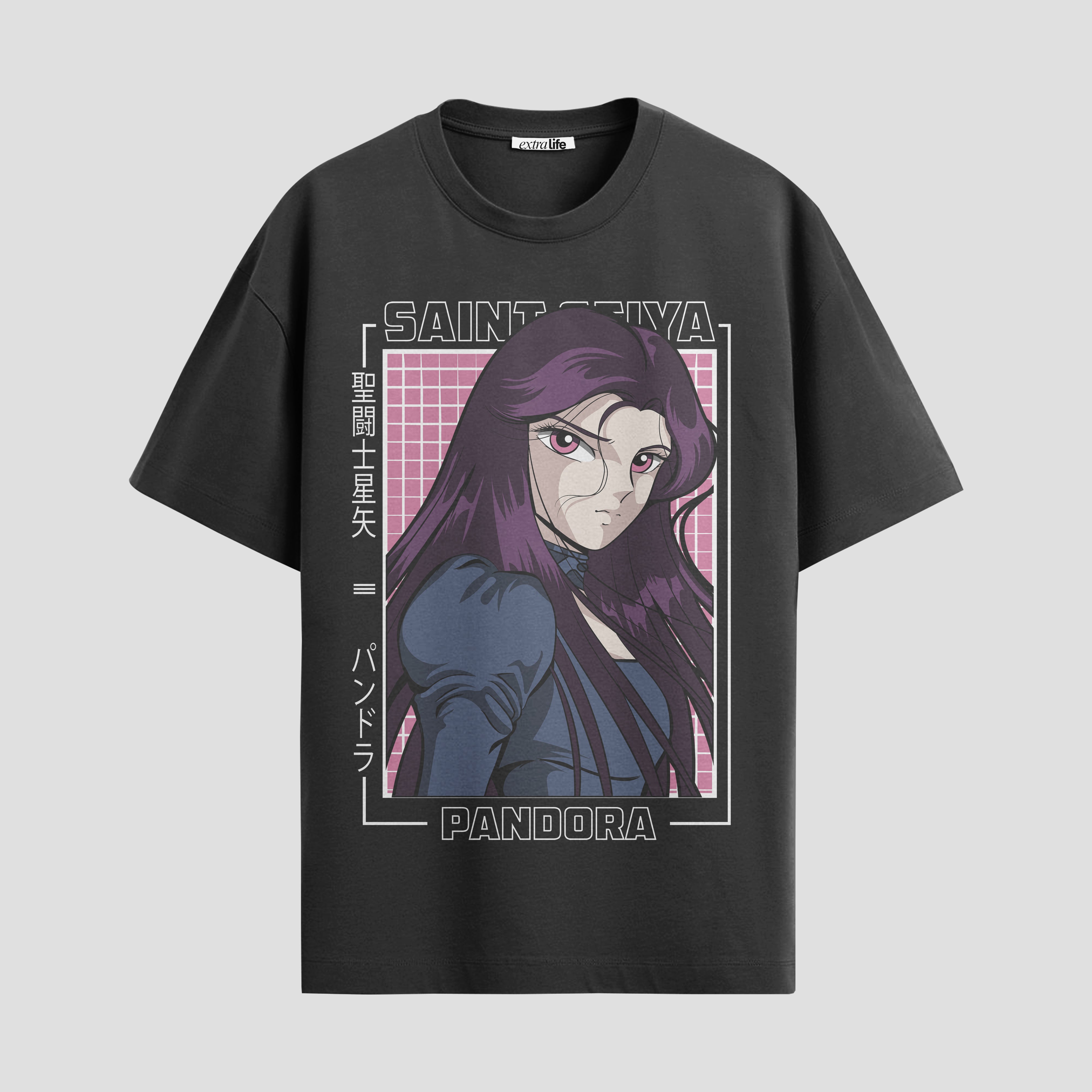 Playera urbana de anime y gaming ExtraLife MX, corte Standard Fit unisex ligero y transpirable en color Deep Black y Pure White, ropa de uso diario para gym y casual.