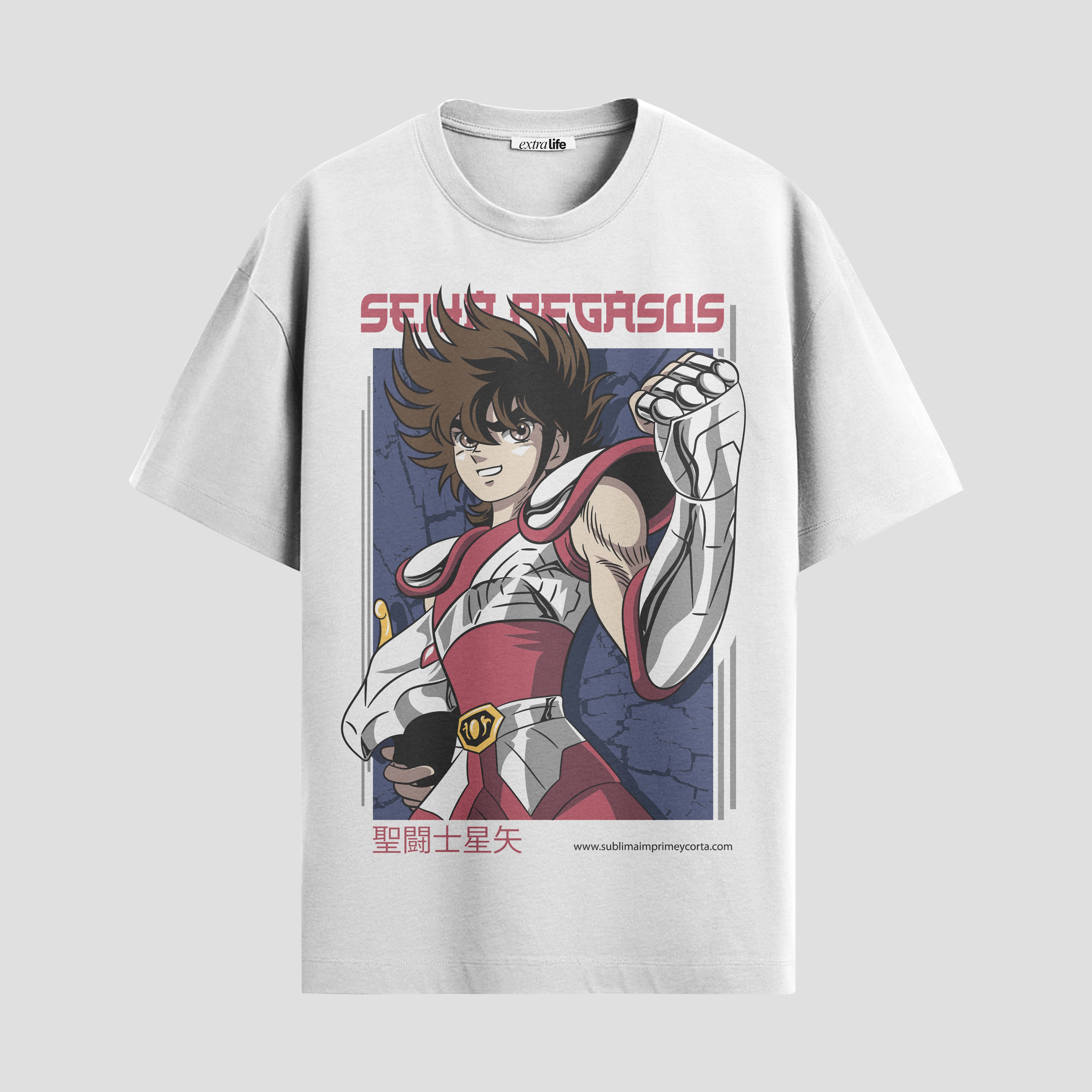 Playera urbana de anime y gaming ExtraLife MX, corte Standard Fit unisex ligero y transpirable en color Deep Black y Pure White, ropa de uso diario para gym y casual.