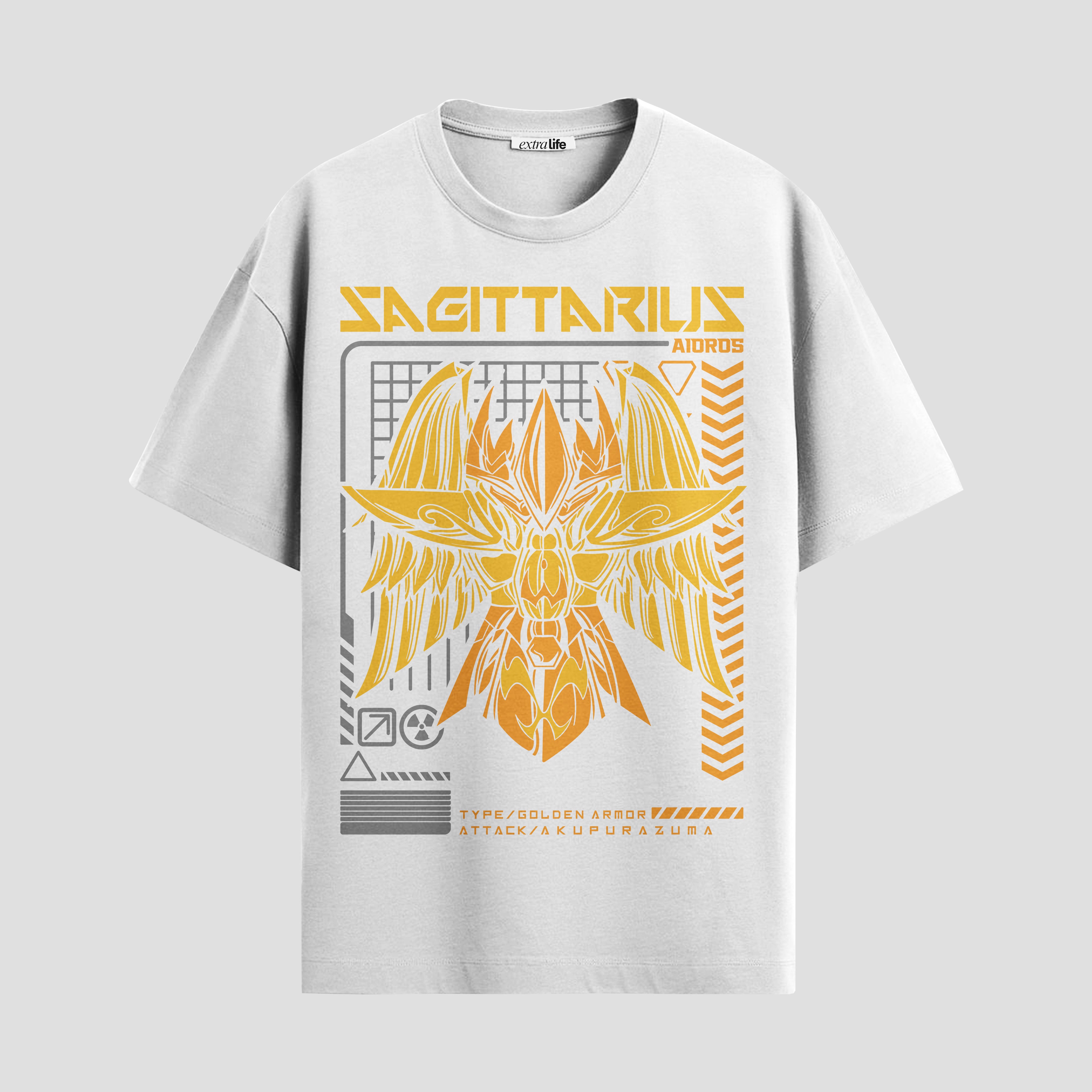 Playera urbana de anime y gaming ExtraLife MX, corte Standard Fit unisex ligero y transpirable en color Deep Black y Pure White, ropa de uso diario para gym y casual.