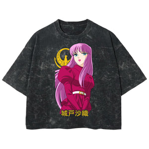 Playera streetwear premium de anime y gaming ExtraLife MX, corte boxy deluxe mineral wash heavyweight en color Acid Wash, moda urbana mexicana de culto.