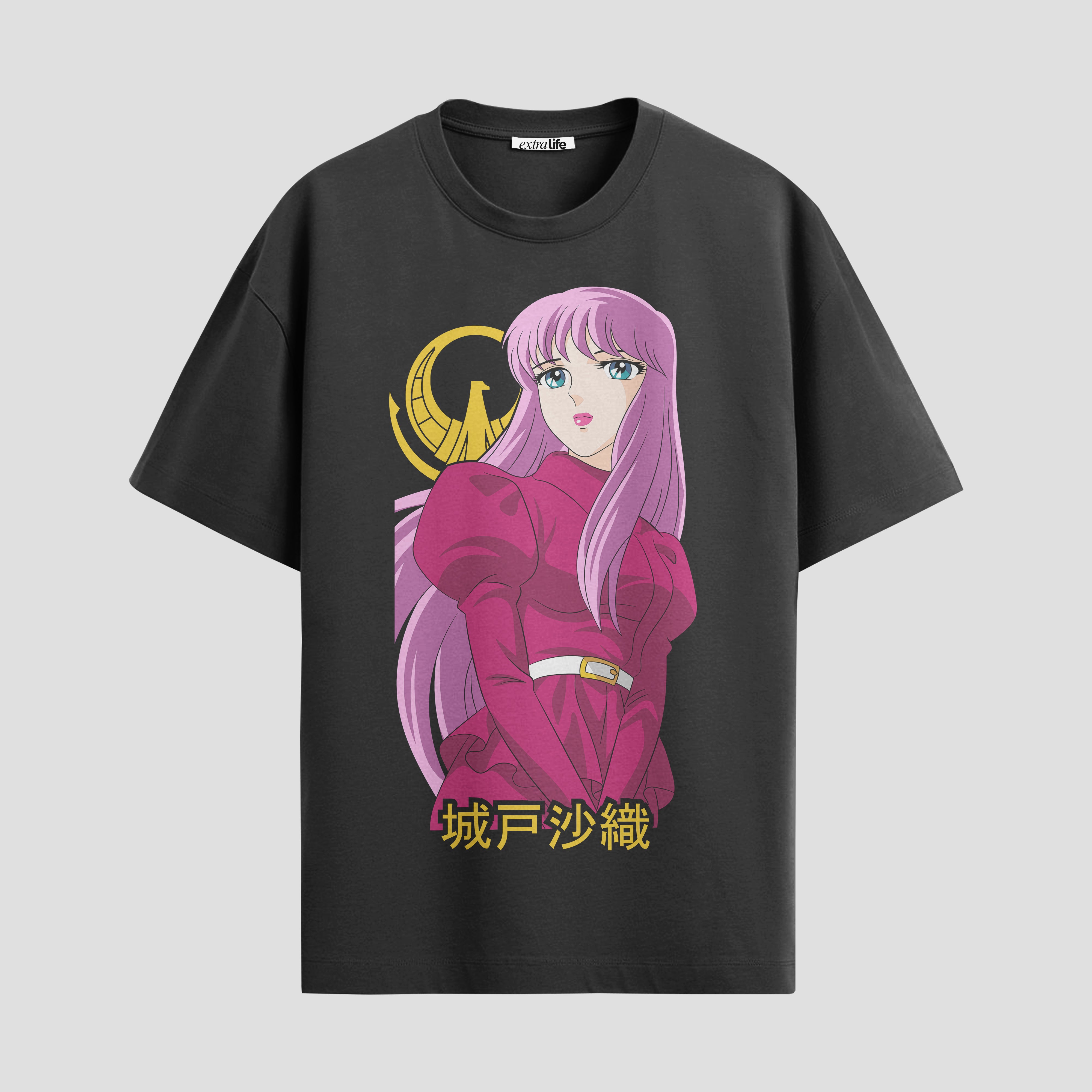 Playera urbana de anime y gaming ExtraLife MX, corte Standard Fit unisex ligero y transpirable en color Deep Black y Pure White, ropa de uso diario para gym y casual.