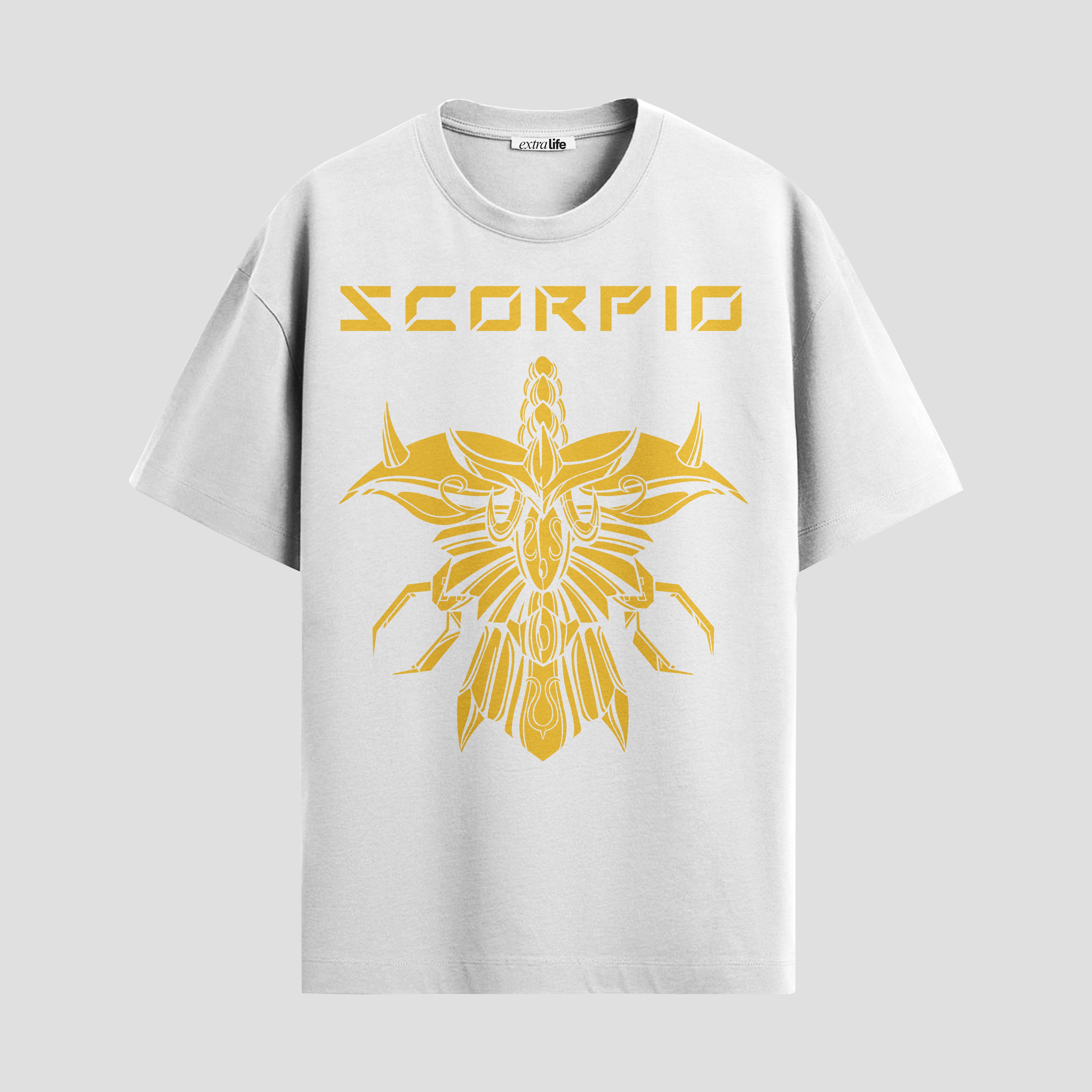 Playera urbana de anime y gaming ExtraLife MX, corte Standard Fit unisex ligero y transpirable en color Deep Black y Pure White, ropa de uso diario para gym y casual.