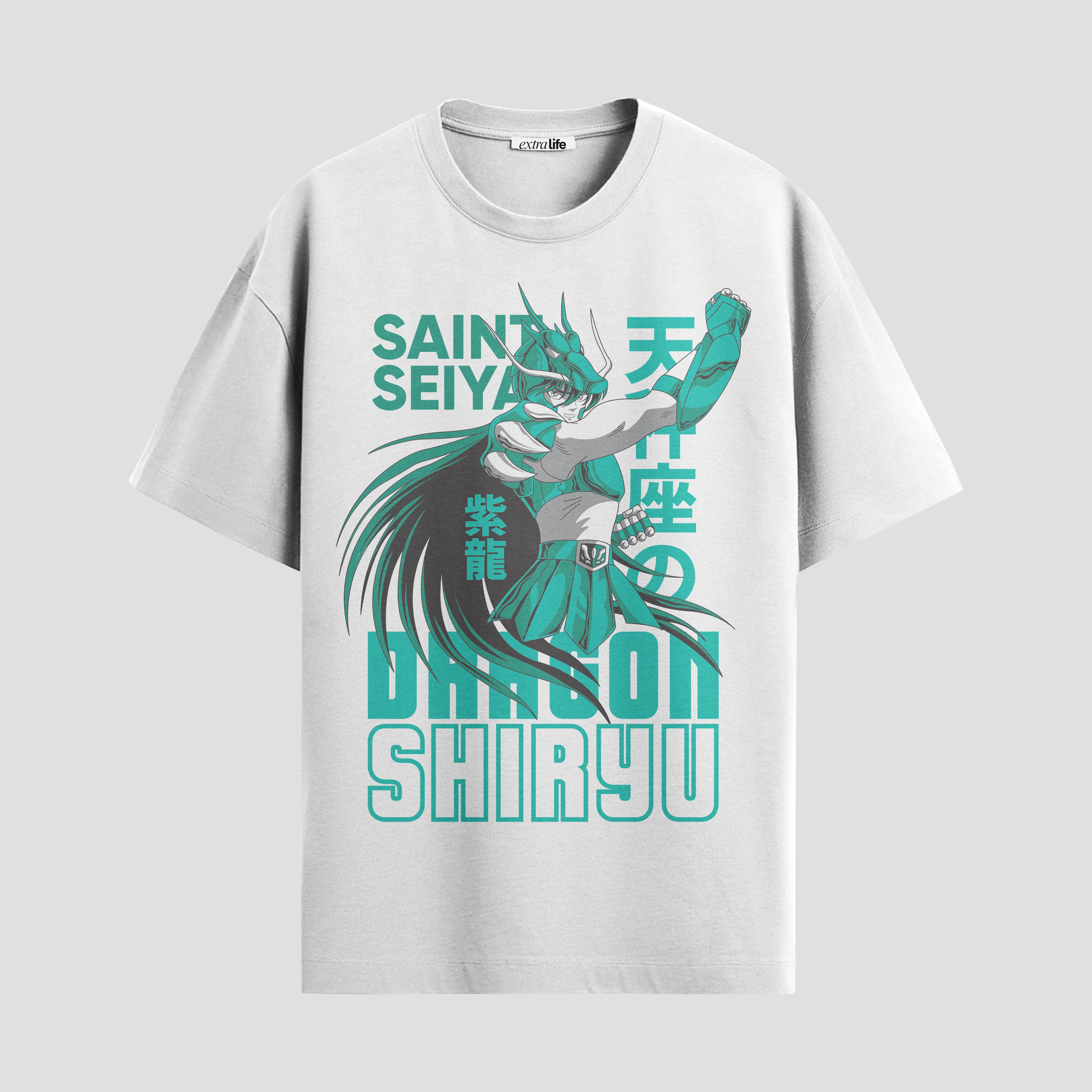 Playera urbana de anime y gaming ExtraLife MX, corte Standard Fit unisex ligero y transpirable en color Deep Black y Pure White, ropa de uso diario para gym y casual.
