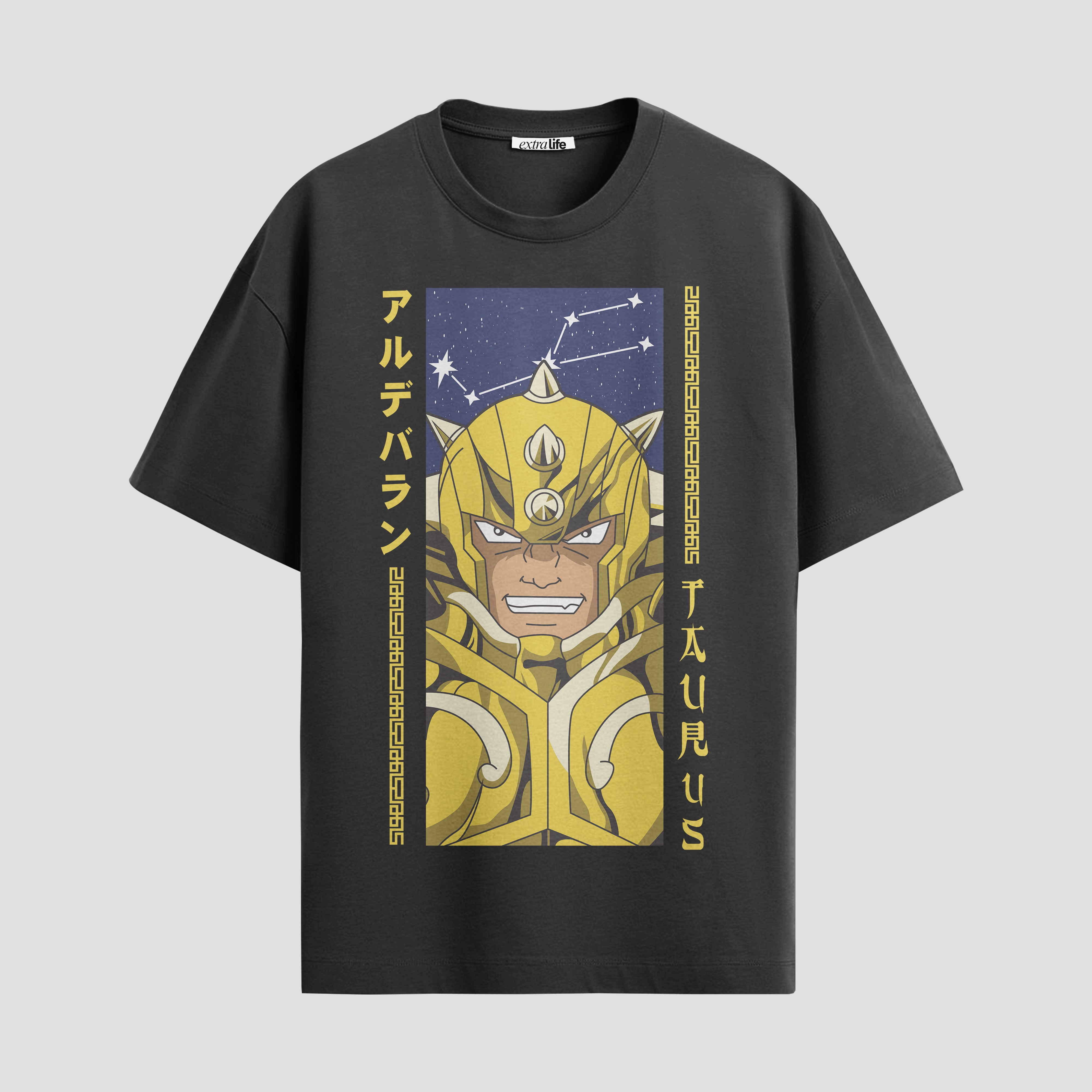 Playera urbana de anime y gaming ExtraLife MX, corte Standard Fit unisex ligero y transpirable en color Deep Black y Pure White, ropa de uso diario para gym y casual.