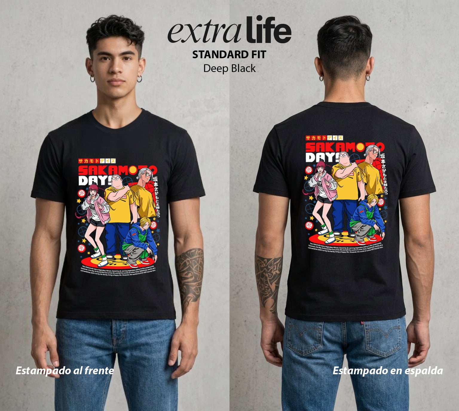 El Retirado Letal | Los del Retirado #03870 - Playera Standard Fit | Deep Black - Foto en modelo