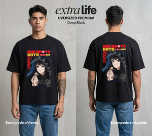 El Retirado Letal | El Asistente del Bien #03873 - Playera Oversized Premium | Deep Black - Foto en modelo